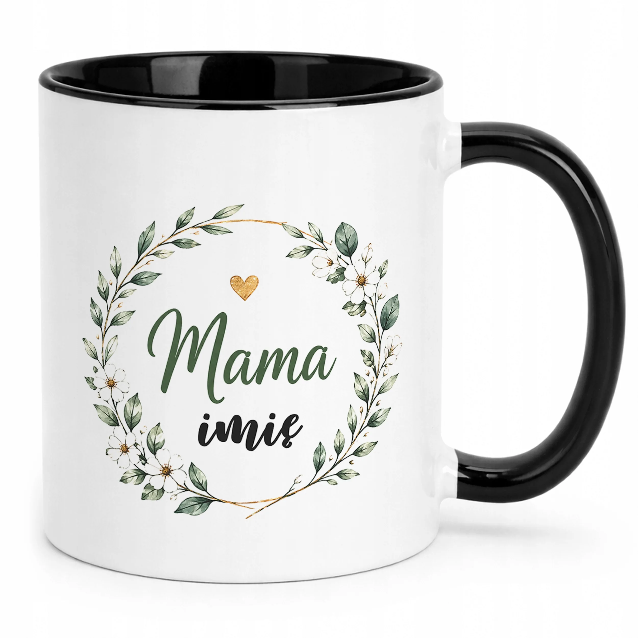 Kubek personalizowany czarny dla mamy na Dzień Matki prezent upominek