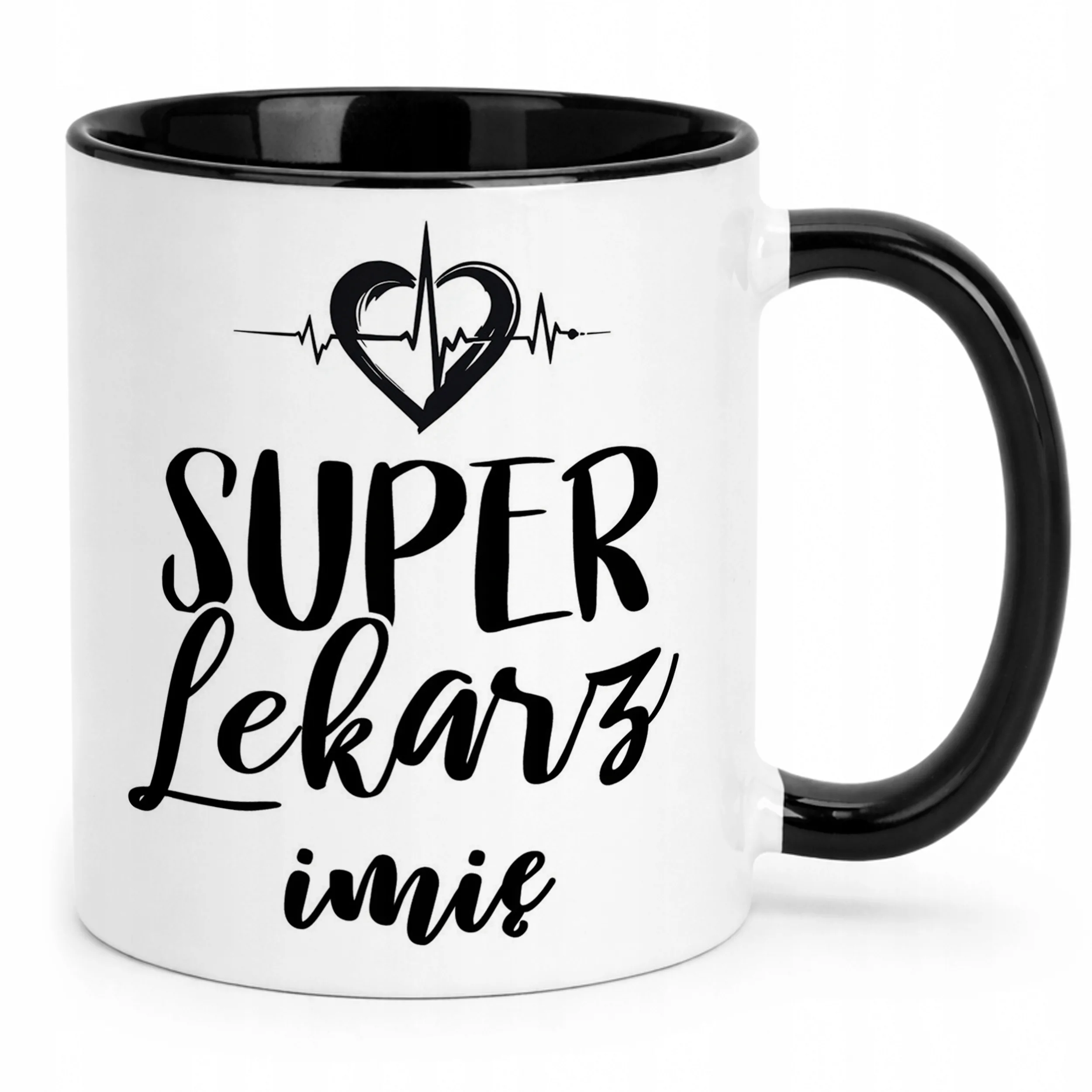 Kubek Czarny Personalizowany Super Lekarz Prezent Upominek