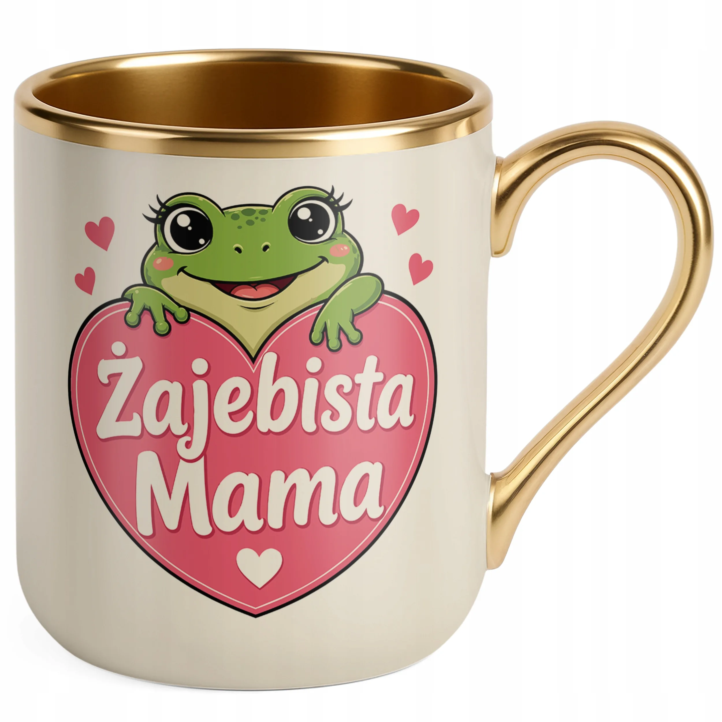 Prezent na Dzień Matki kubek premium złoty ecru dla mamy idealny prezent