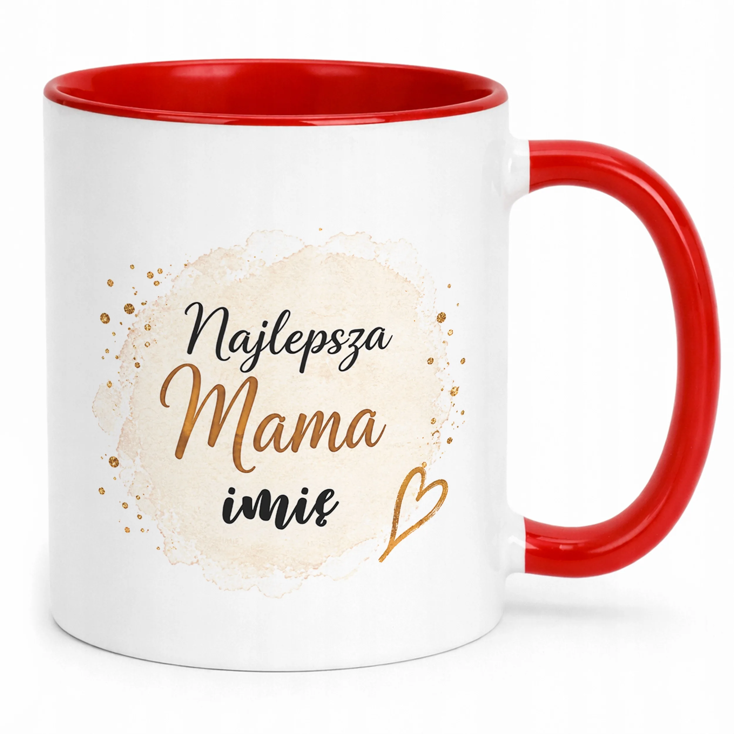 Kubek personalizowany czerwony dla mamy na Dzień Matki prezent upominek