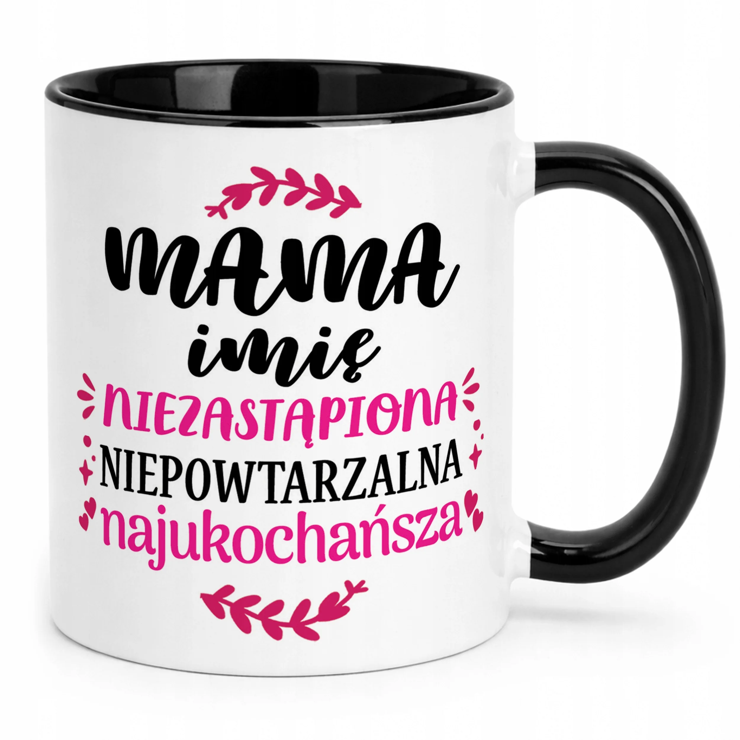 Kubek Czarny Personalizowany Dzień Matki Dla Mamy Prezent Upominek