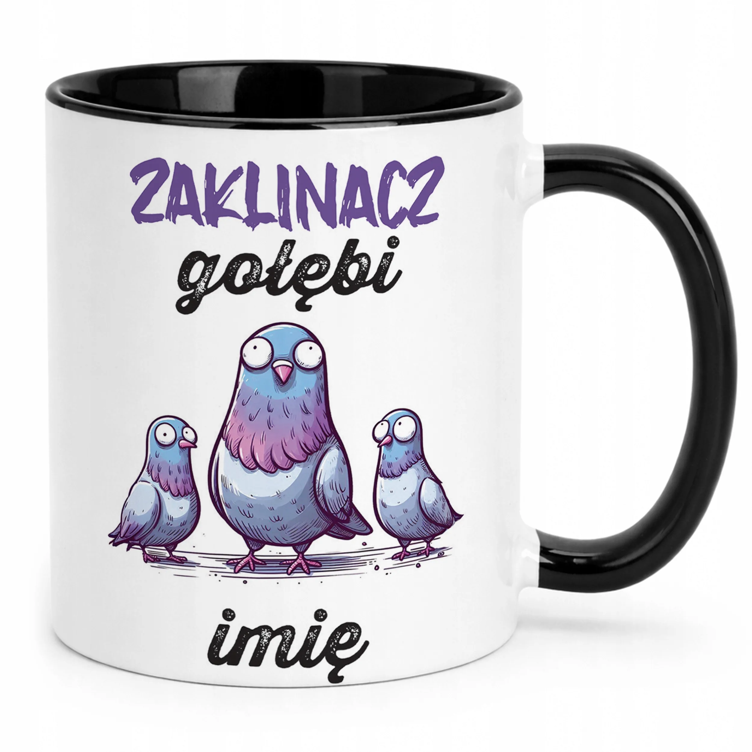 Kubek Czarny Personalizowany Dla Gołębiarza Prezent Dla Hodowcy Gołębi