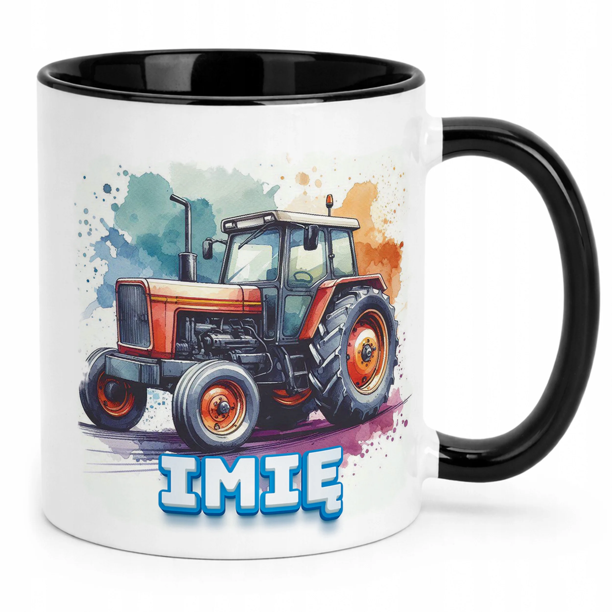 Kubek Czarny Personalizowany Dla Fanów Traktorów Traktor Prezent