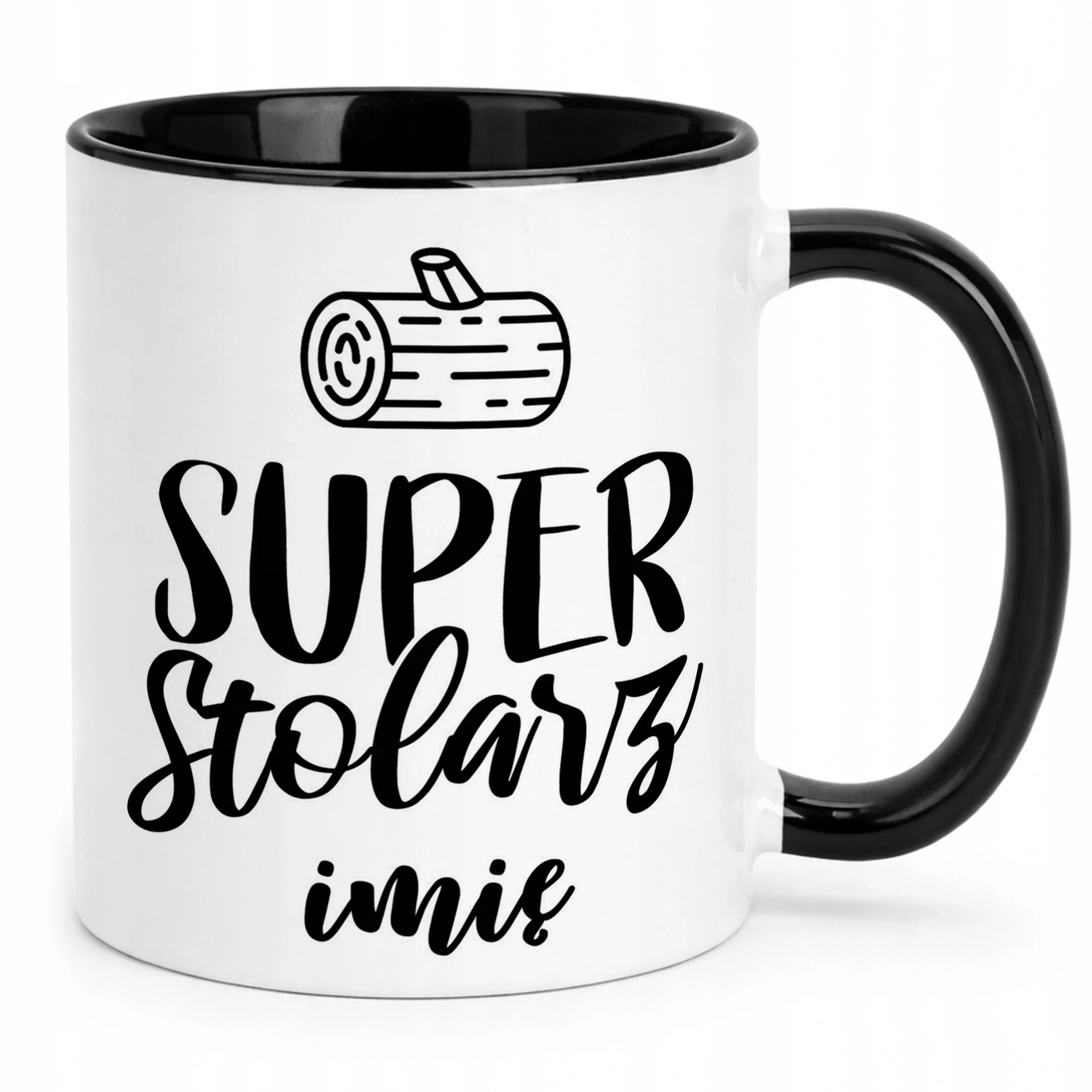 Kubek Czarny Personalizowany Super Stolarz Prezent Upominek