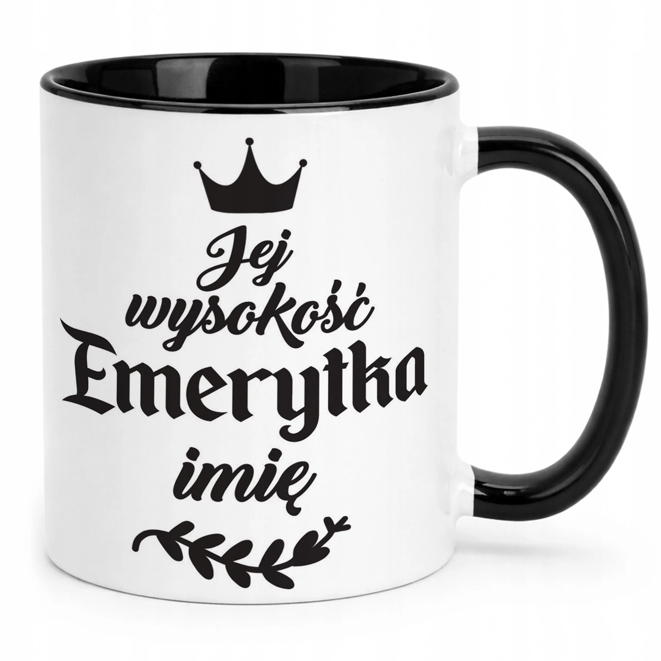 Kubek Czarny Personalizowany z okazji Emerytury Dla Emerytki Prezent