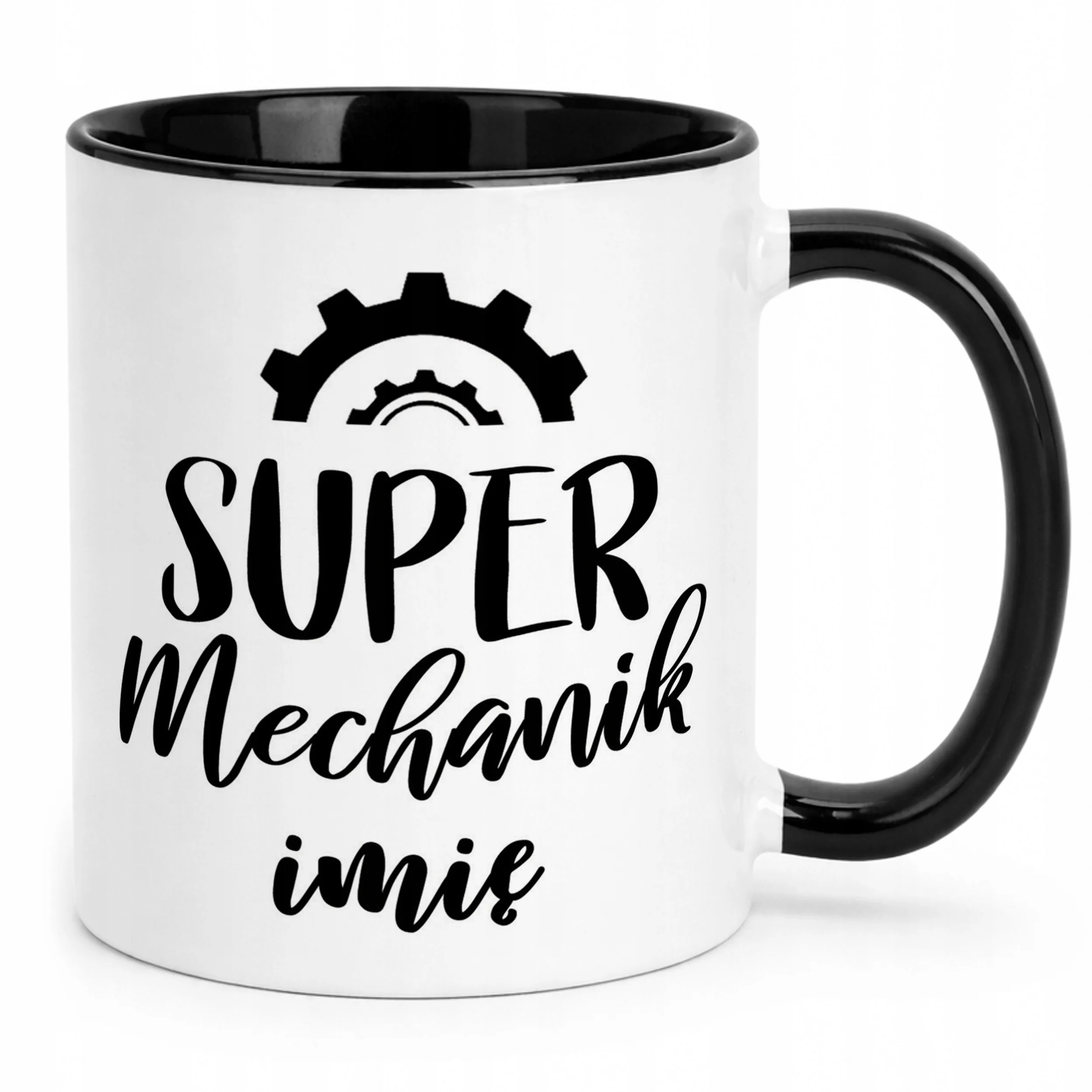Kubek Czarny Personalizowany Super Mechanik Prezent Upominek