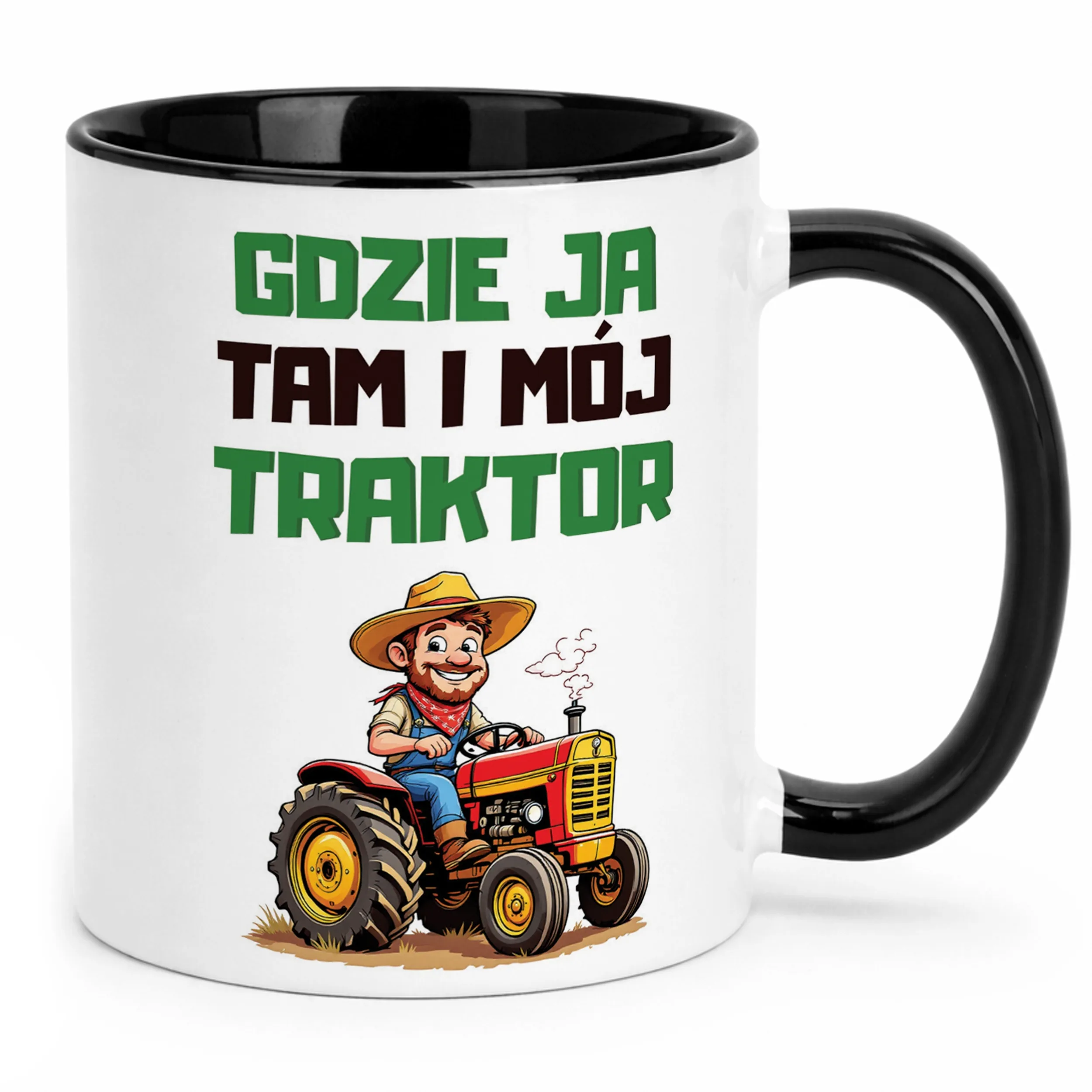 Kubek Czarny Rolnik Dla Rolnika Traktor Zabawny Prezent Upominek