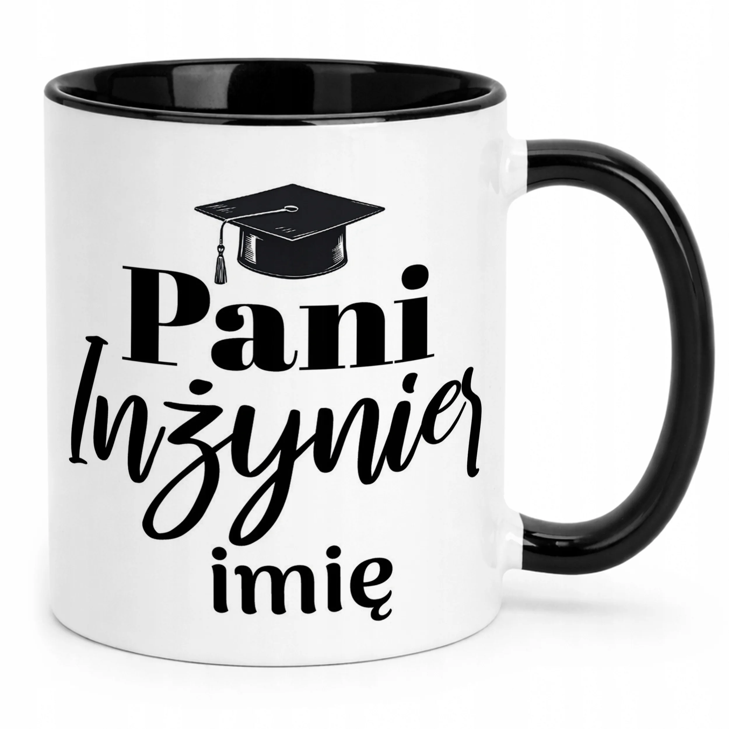 Kubek Czarny Personalizowany Pani Inżynier Prezent Upominek