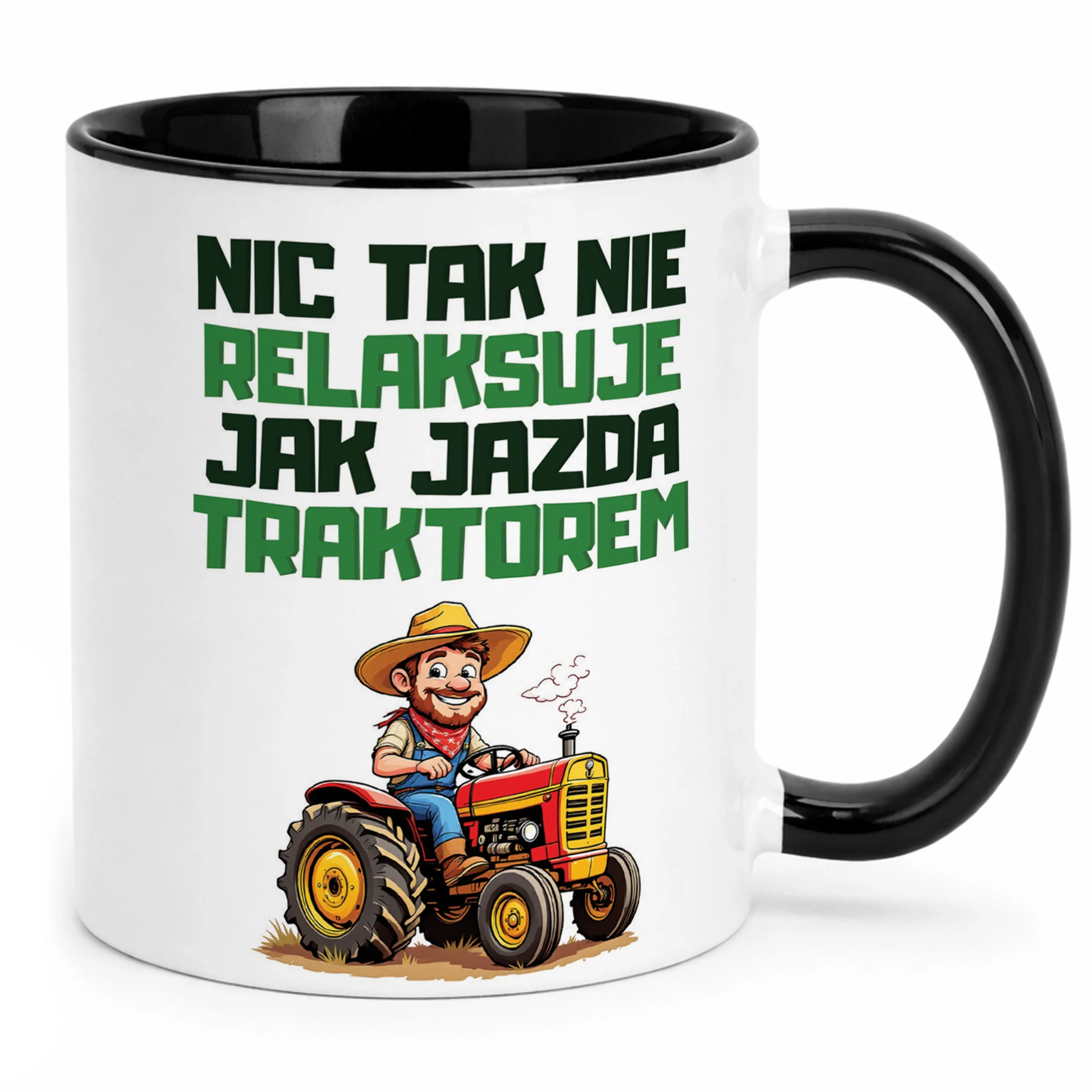 Kubek Czarny Rolnik Dla Rolnika Traktor Zabawny Prezent Upominek