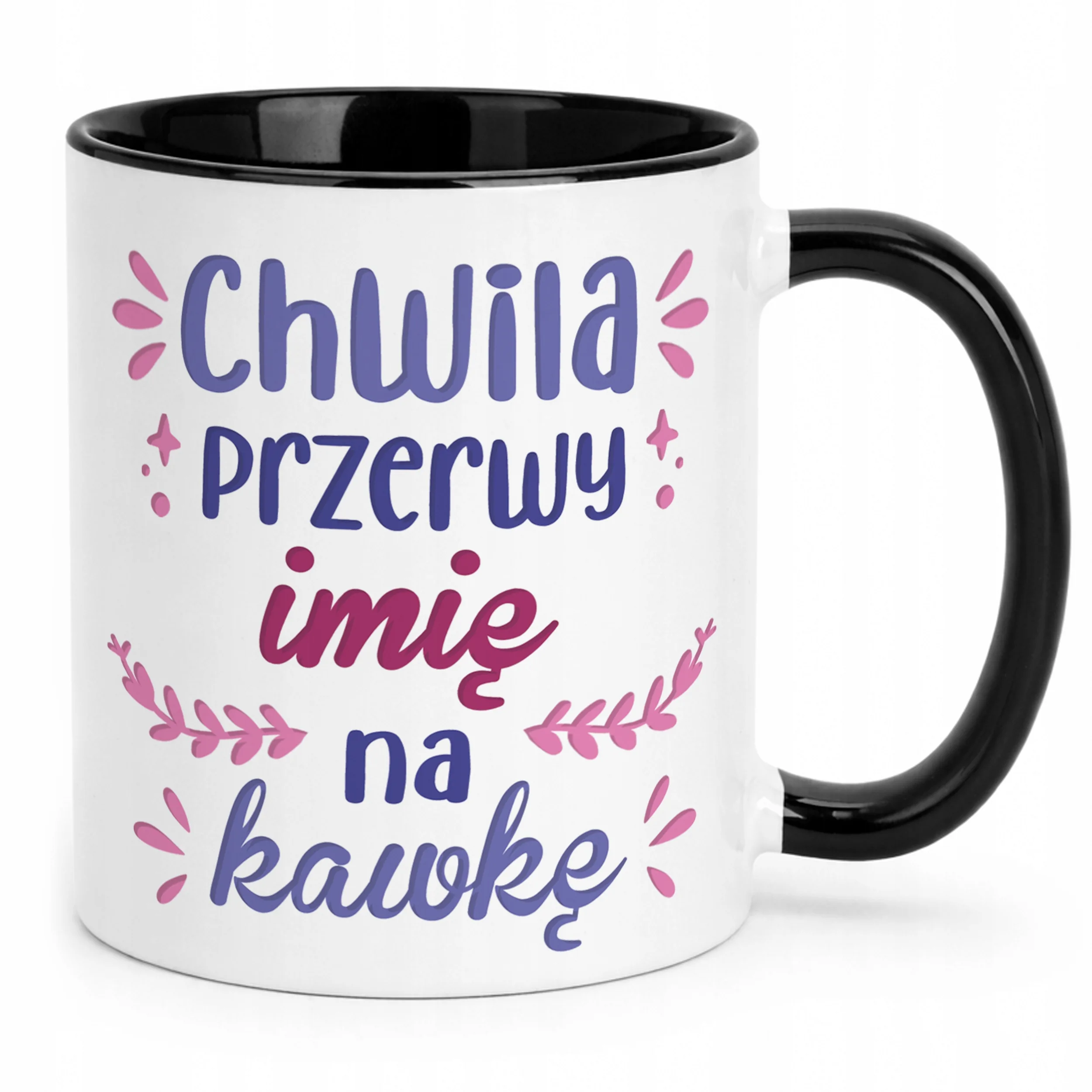 Kubek Czarny Personalizowany Chwila Przerwy Na Kawkę Prezent Upominek