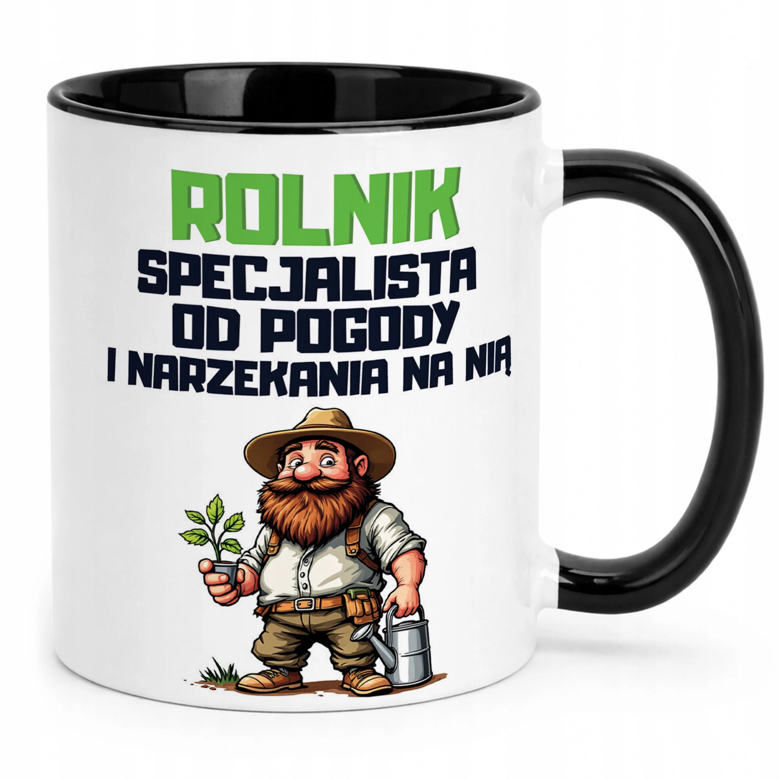 Kubek Czarny Rolnik Dla Rolnika Traktor Zabawny Prezent Upominek