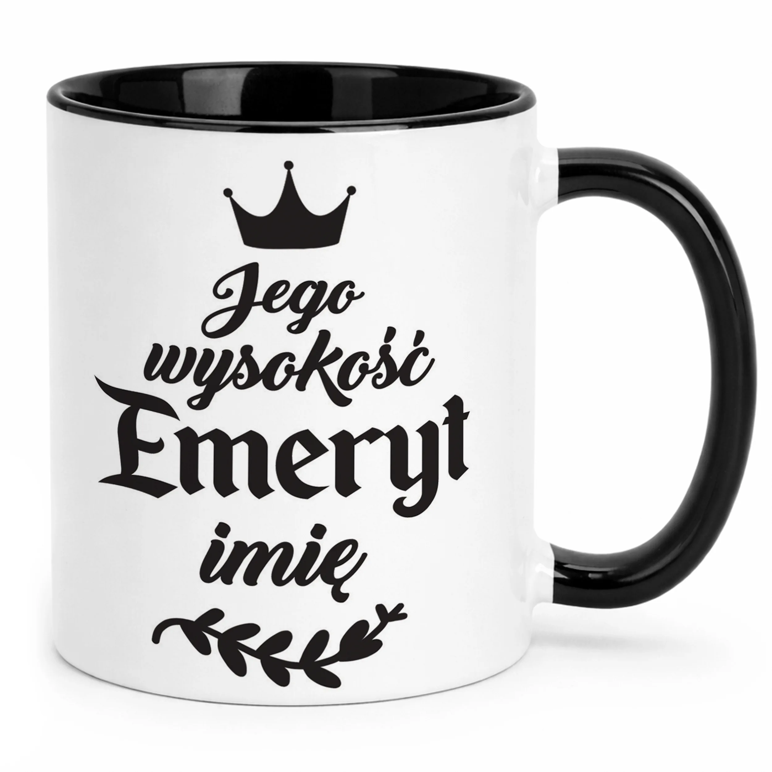 Kubek Czarny Personalizowany z okazji Emerytury Dla Emeryta Prezent