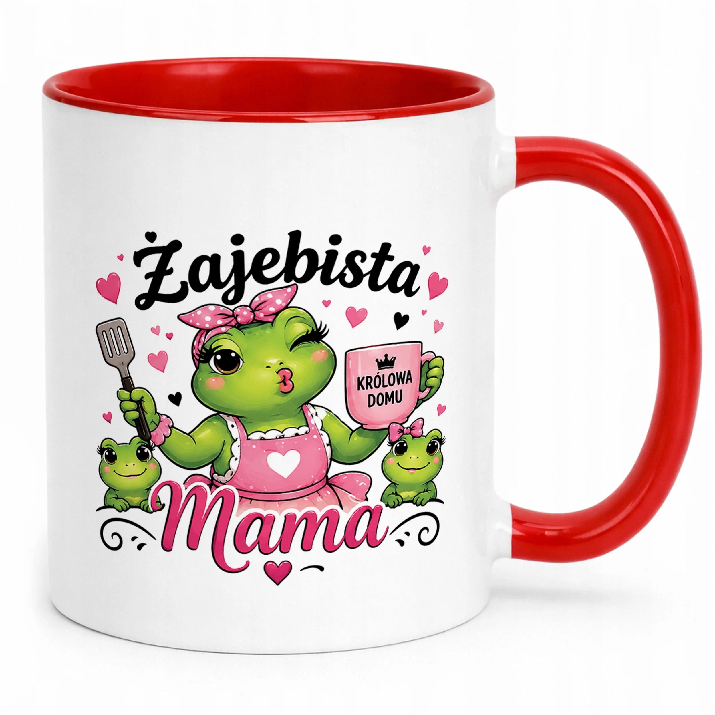 Kubek dla mamy czerwony prezent na Dzień Matki elegancki prezent dla mamy