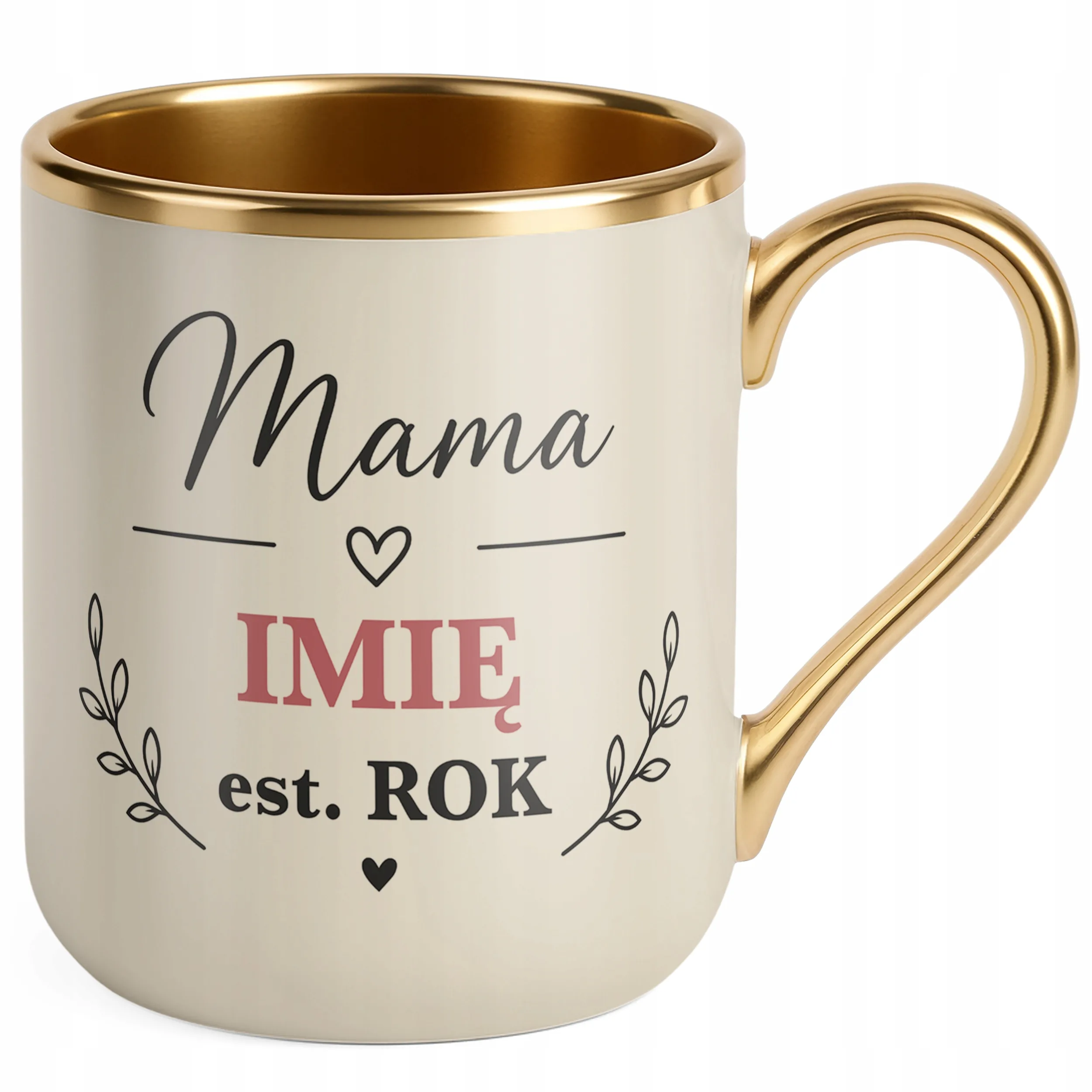 Kubek dla mamy premium złoty prezent na Dzień Matki elegancki upominek
