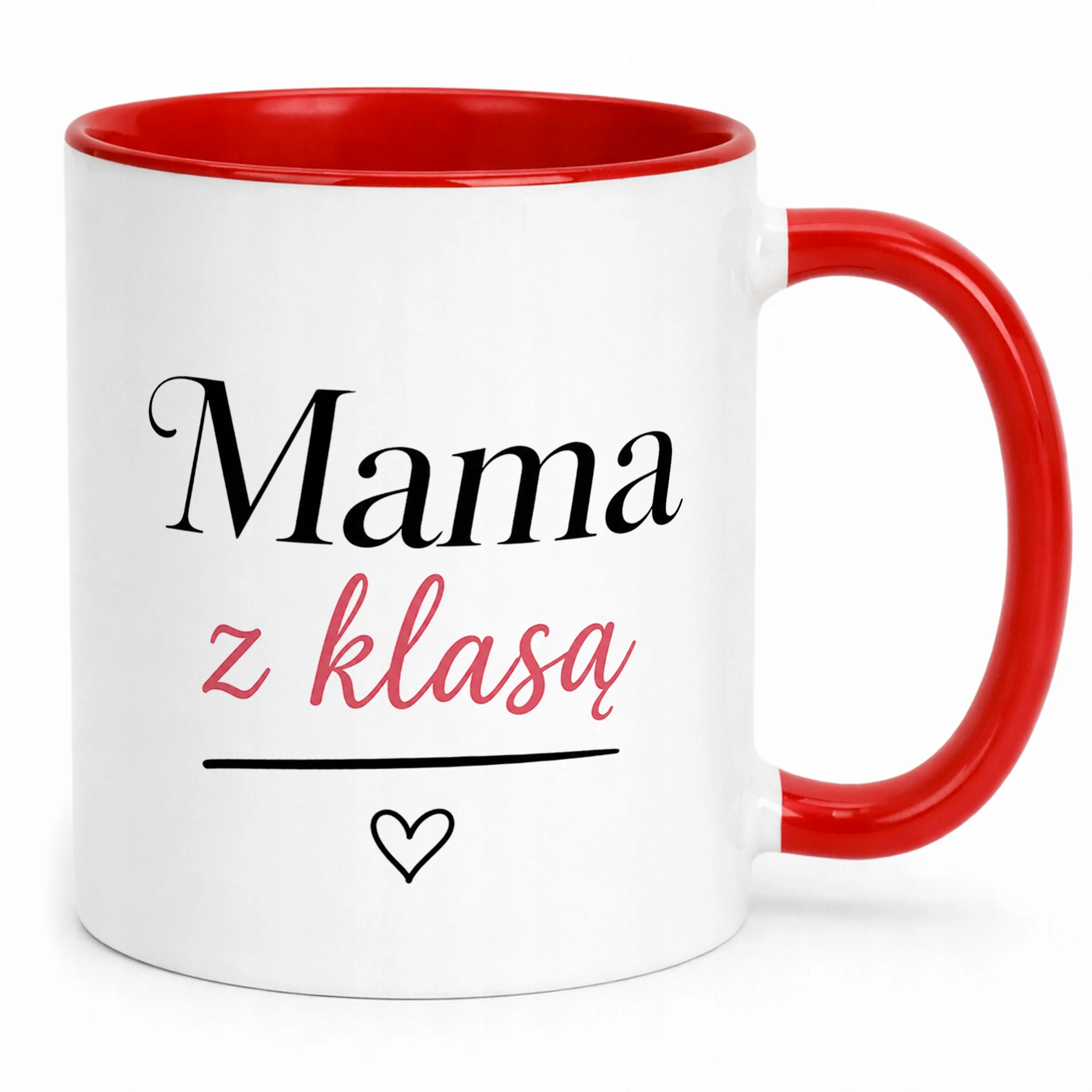 Kubek czerwony prezent dla mamy na Dzień Matki elegancki prezent dla mamy