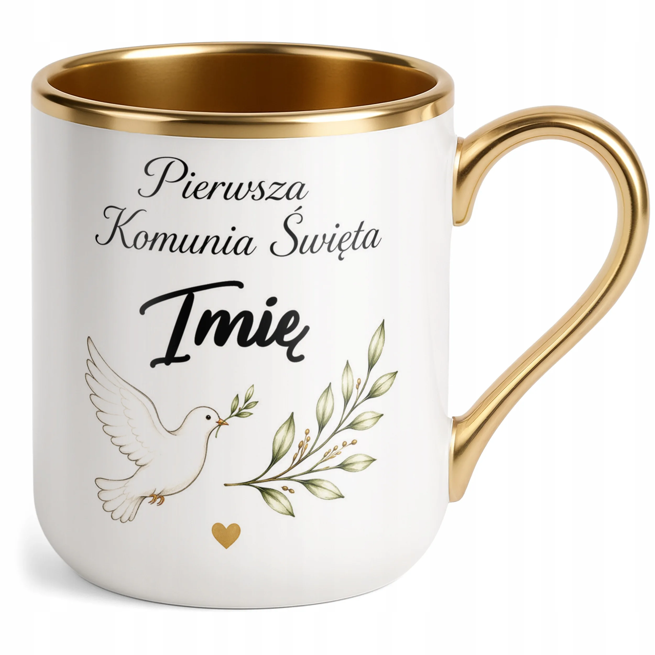 Kubki premium białe ze złotym rantem