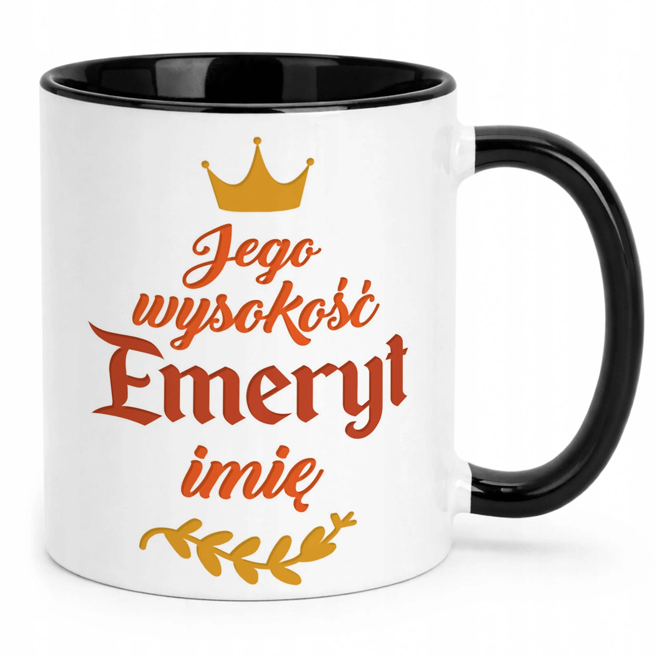 Kubek Czarny Personalizowany z okazji Emerytury Dla Emeryta Prezent