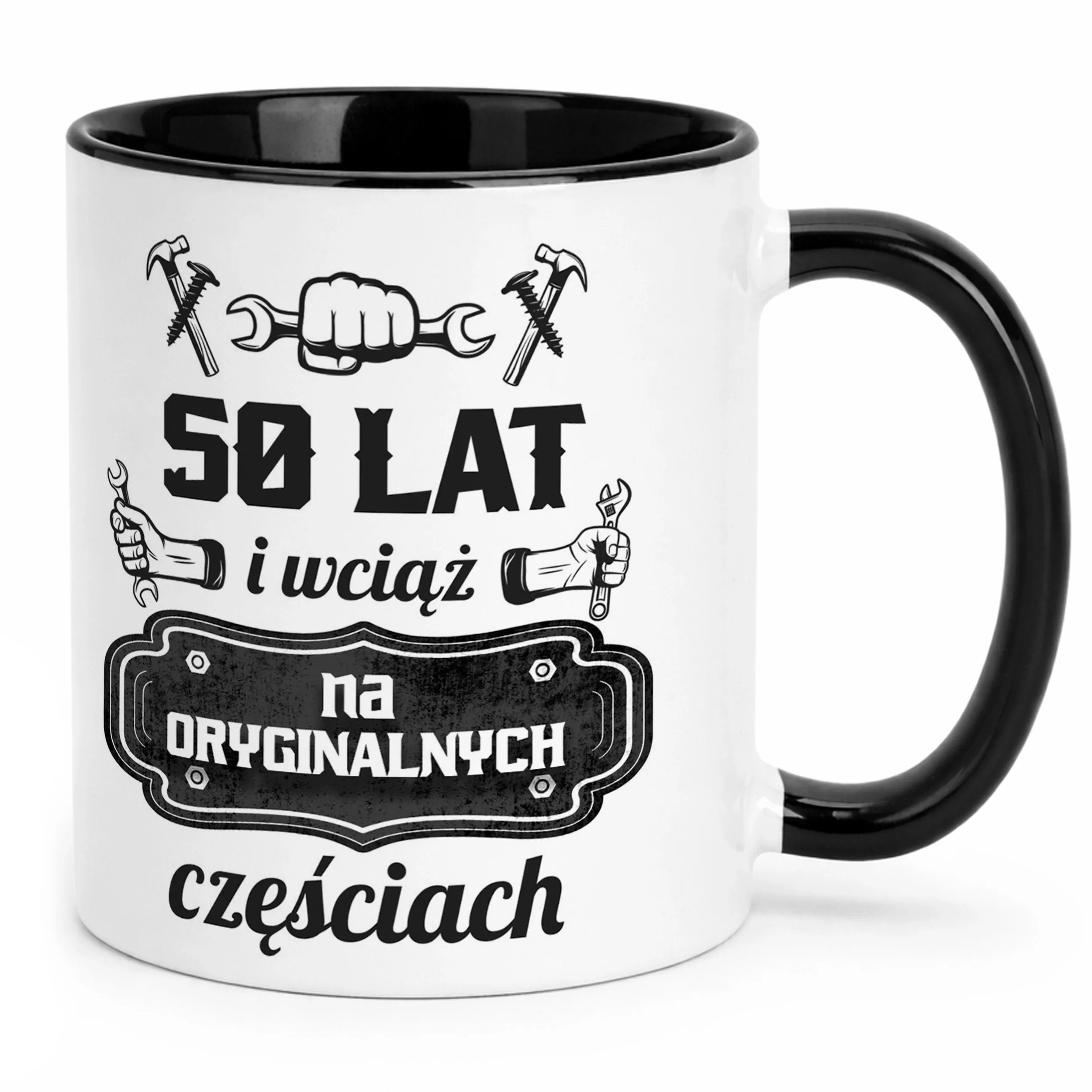 Kubek Czarny 50 Lat i Wciąż Na Oryginalnych Częściach Urodziny