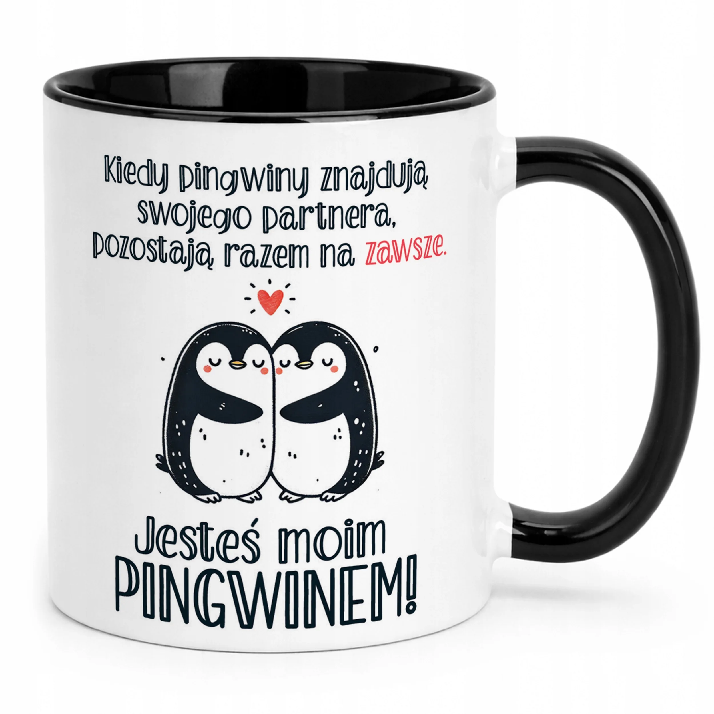 Kubek Czarny Walentynki Miłość Prezent Upominek Dla Drugiej Połowy