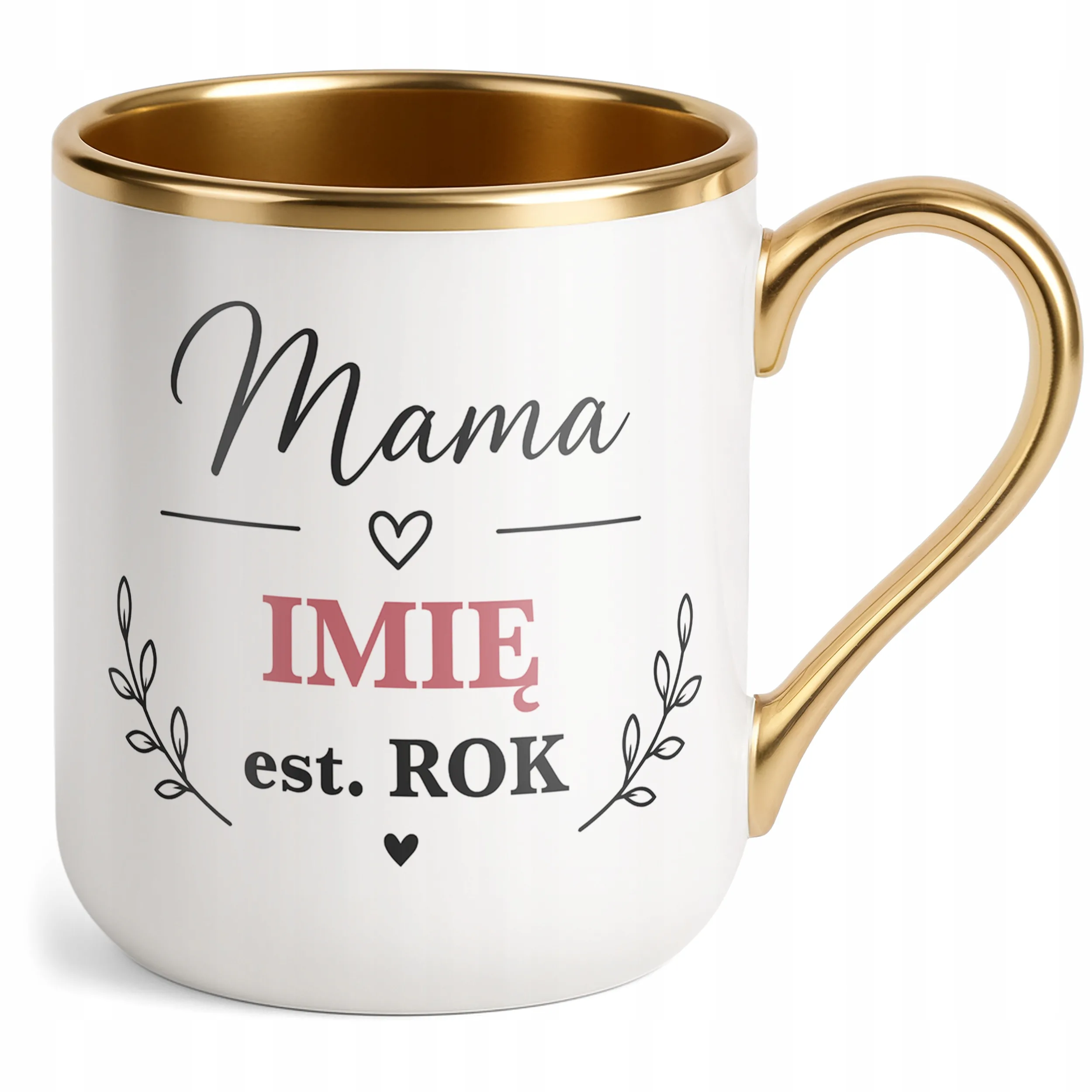Kubek premium złoty personalizowany dla mamy prezent Dzień Matki