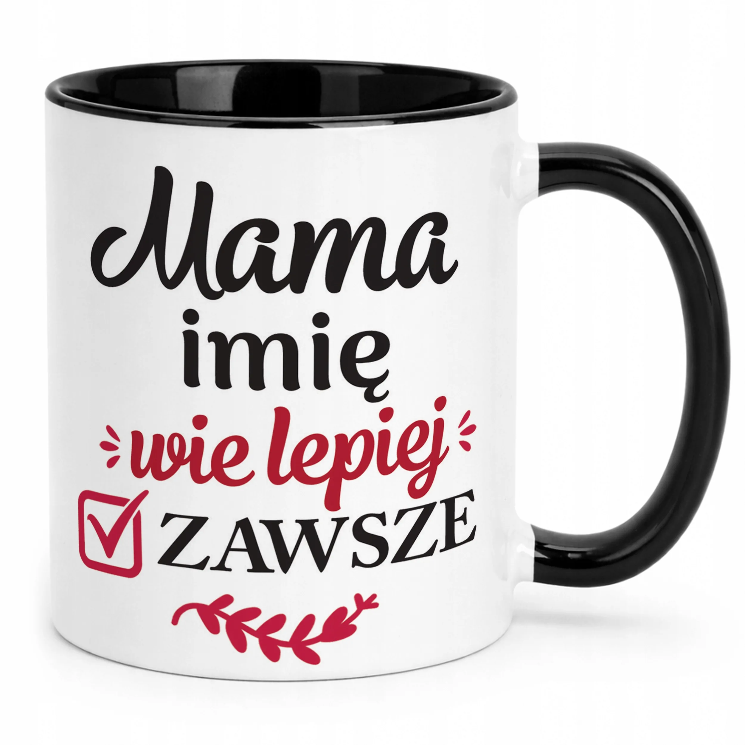 Kubek Czarny Personalizowany Dzień Matki Dla Mamy Prezent Upominek