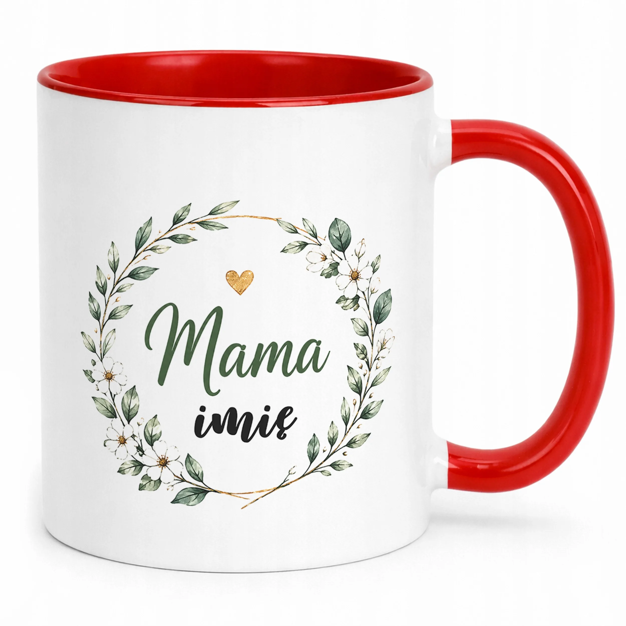 Kubek personalizowany czerwony dla mamy na Dzień Matki prezent upominek