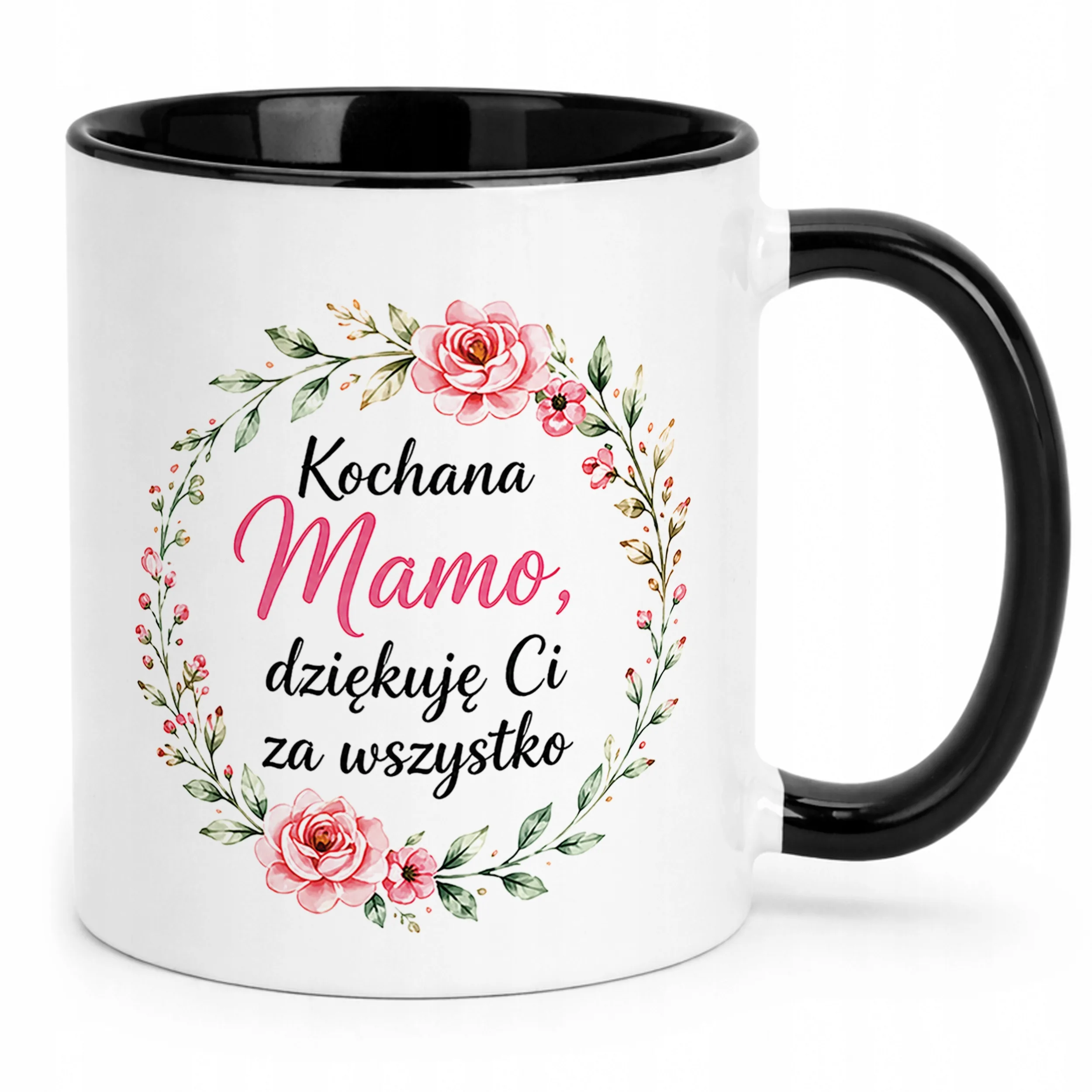 Kubek czarny prezent dla mamy na Dzień Matki trafiony upominek dla mamy