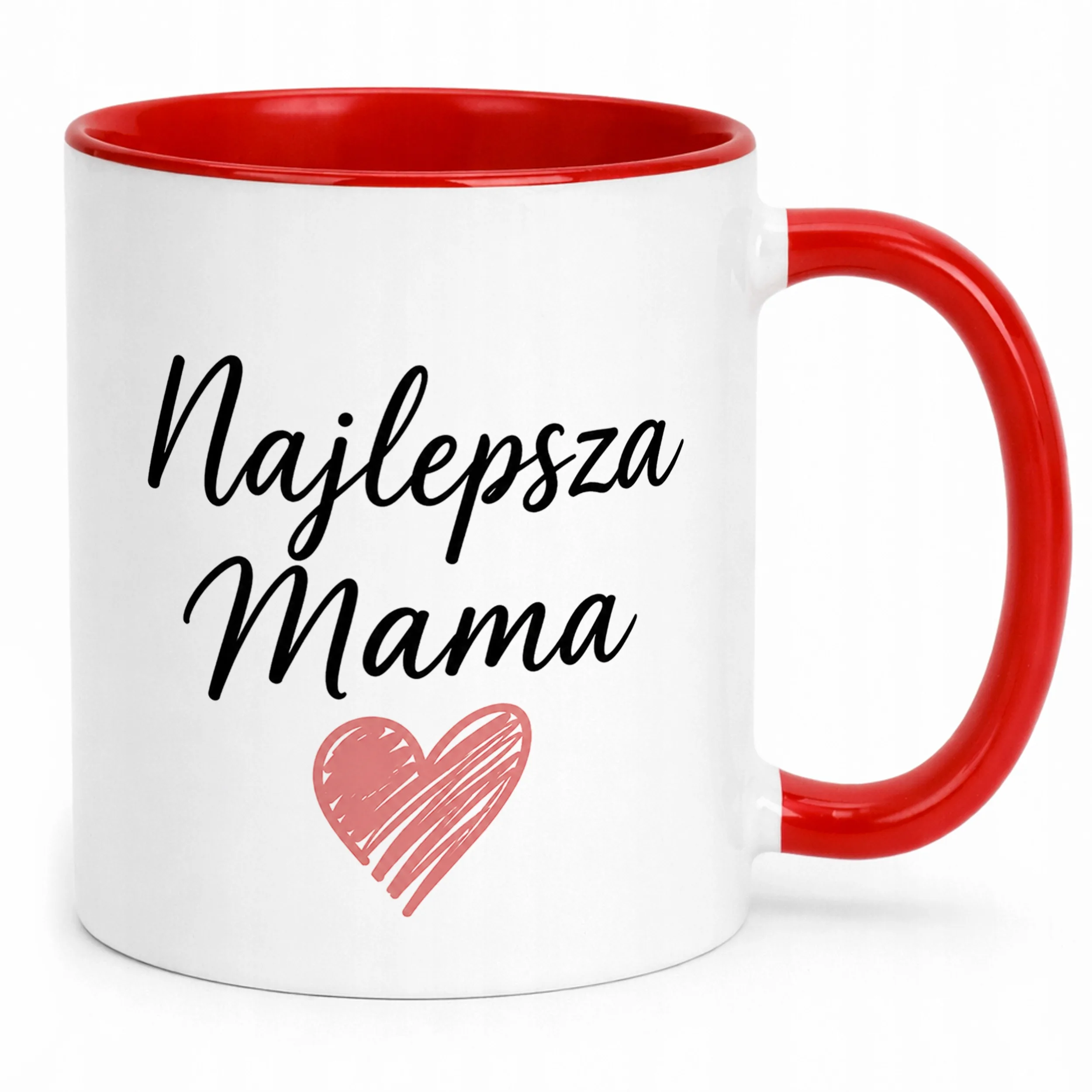 Kubek czerwony dla mamy prezent na Dzień Matki idealny upominek dla mamy