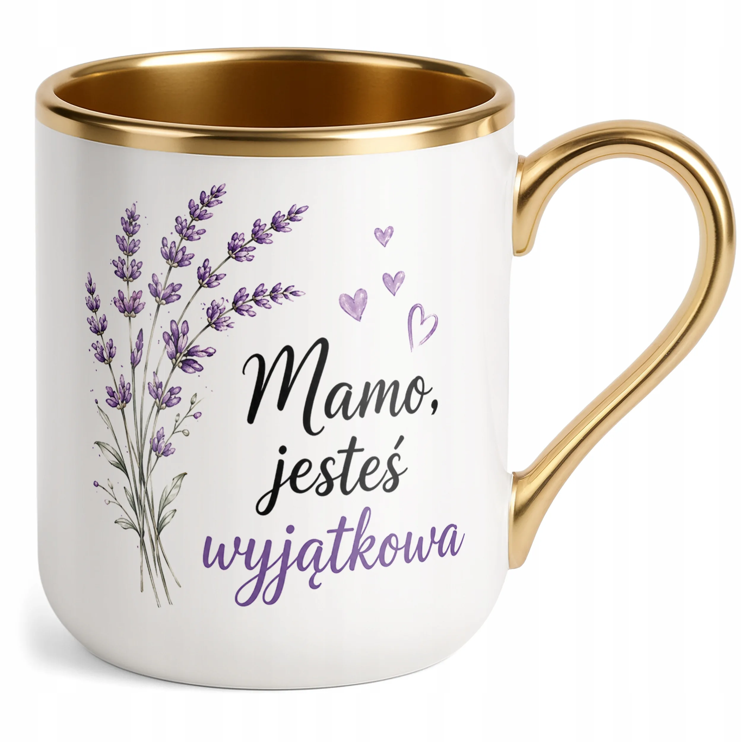 Prezent na Dzień Matki kubek premium złoty dla mamy elegancki upominek