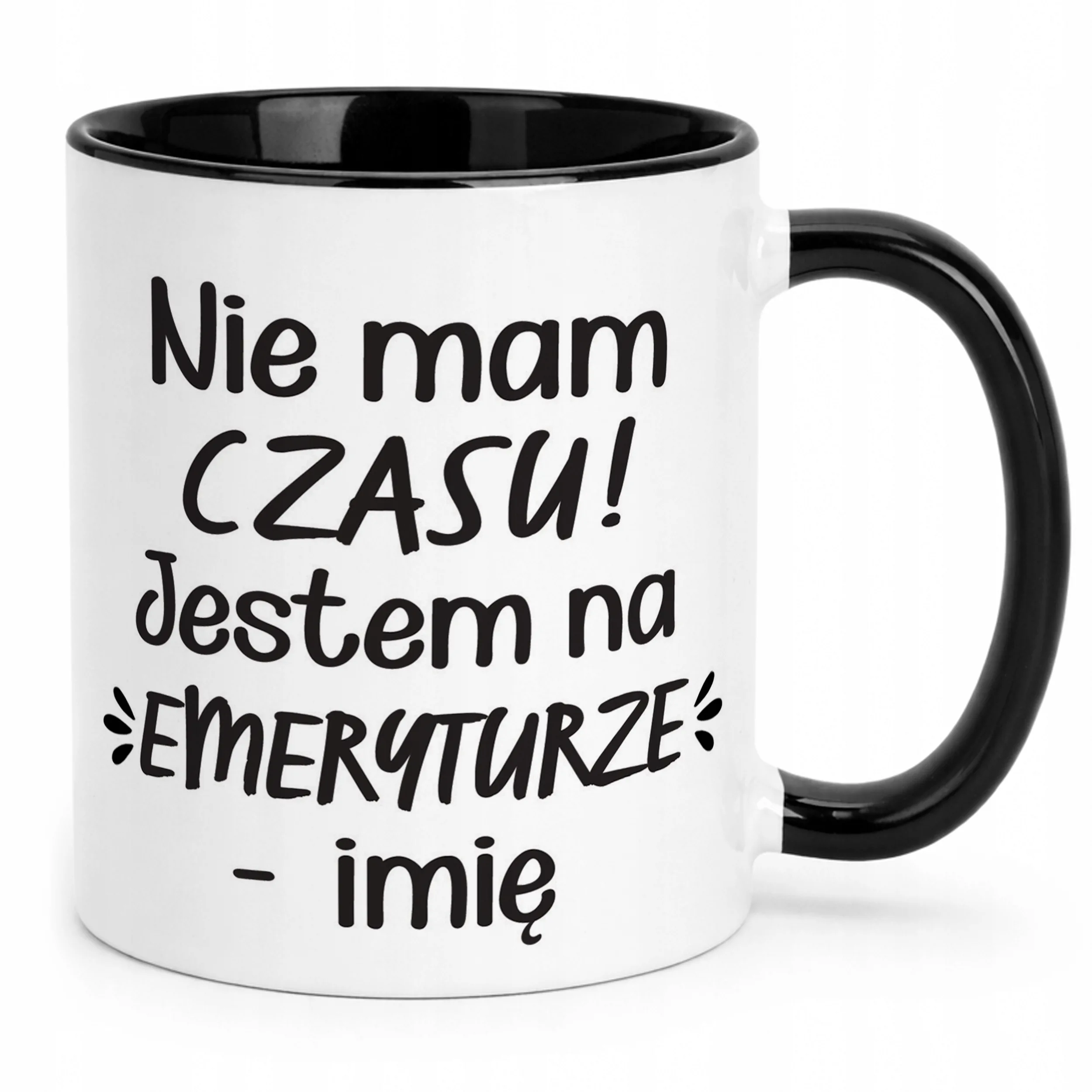 Kubek Czarny Personalizowany z okazji Emerytury Dla Emeryta Emerytki