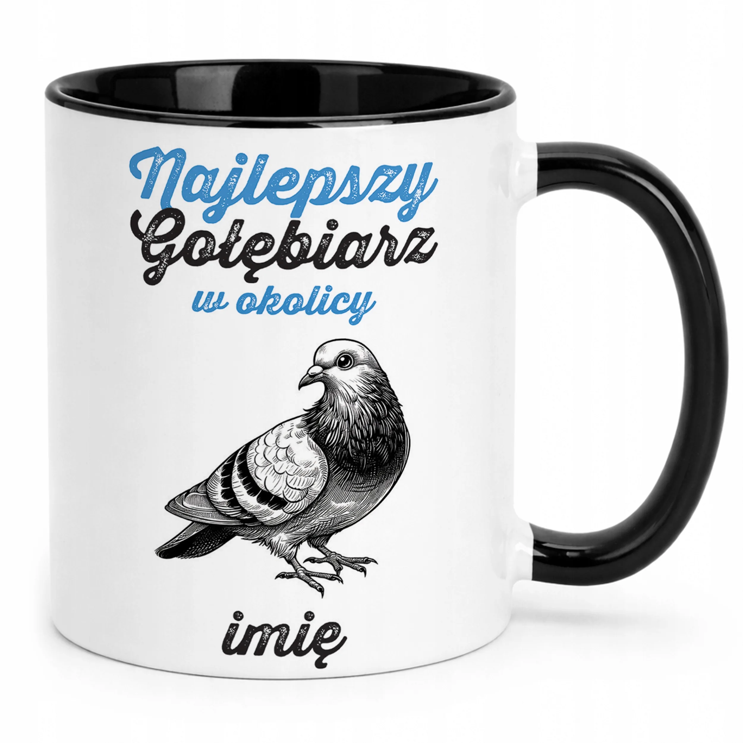 Kubek Czarny Personalizowany Dla Gołębiarza Prezent Dla Hodowcy Gołębi