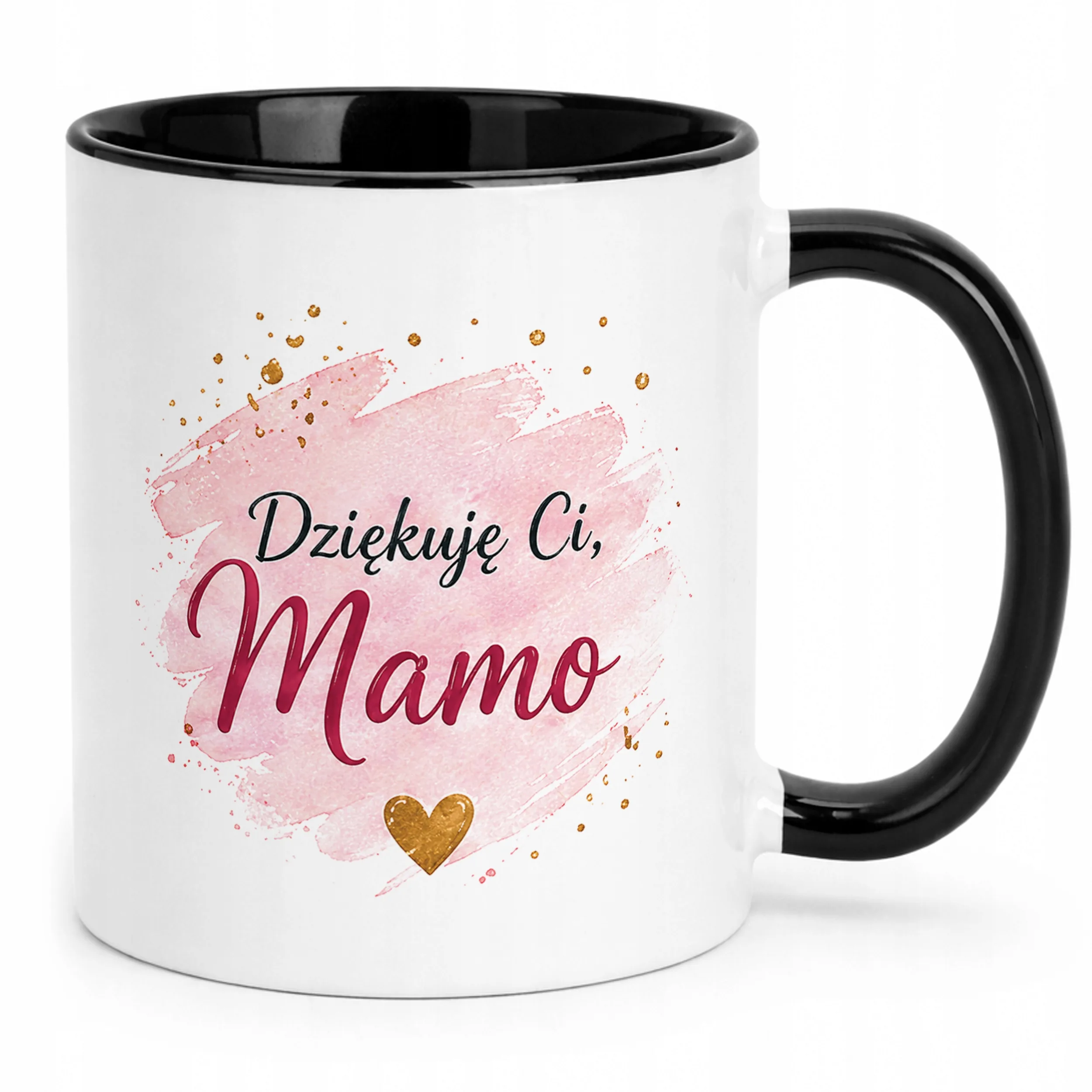 Prezent na Dzień Matki kubek czarny dla mamy uroczy upominek dla mamy