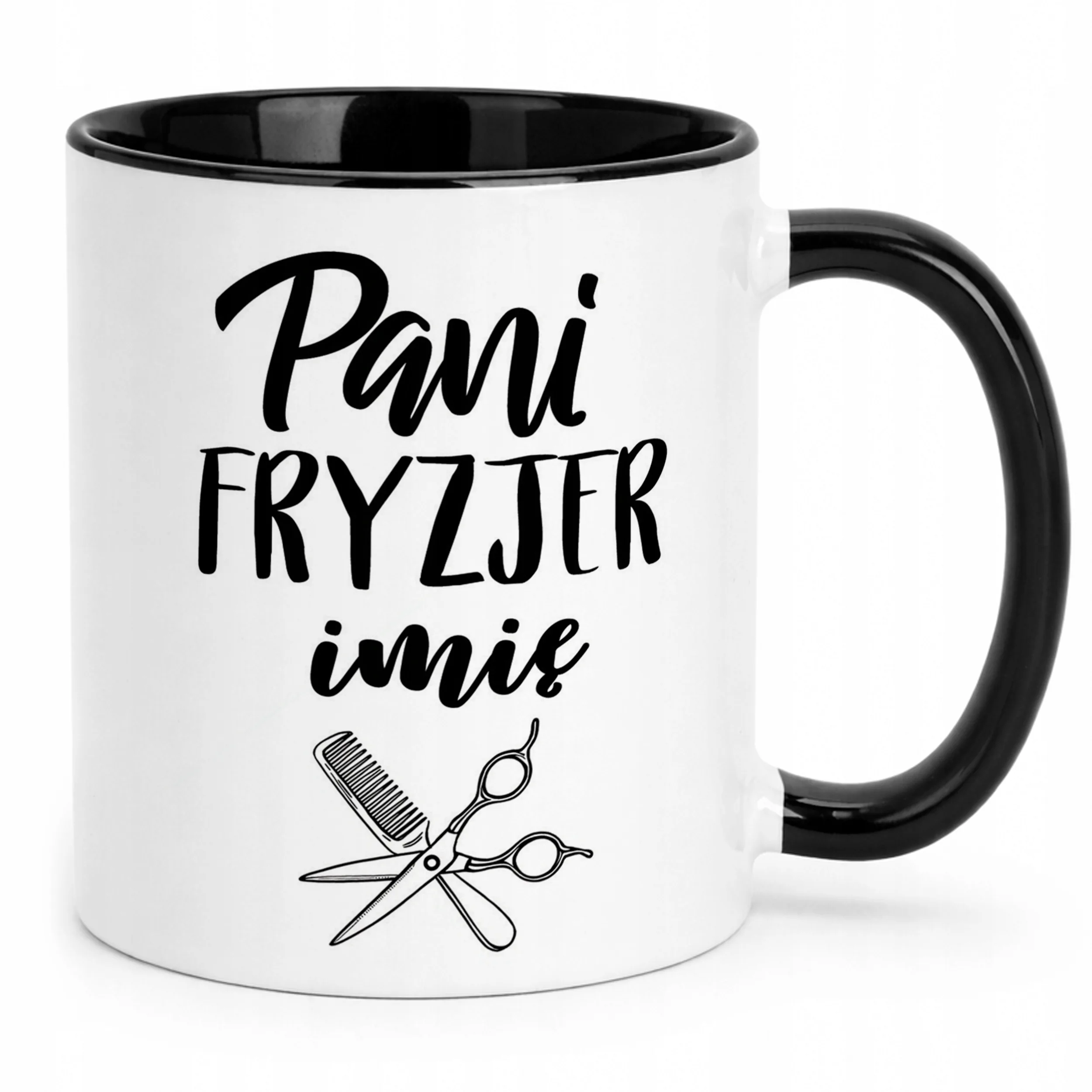 Kubek Czarny Personalizowany Pani Fryzjer Dla Fryzjerki Prezent