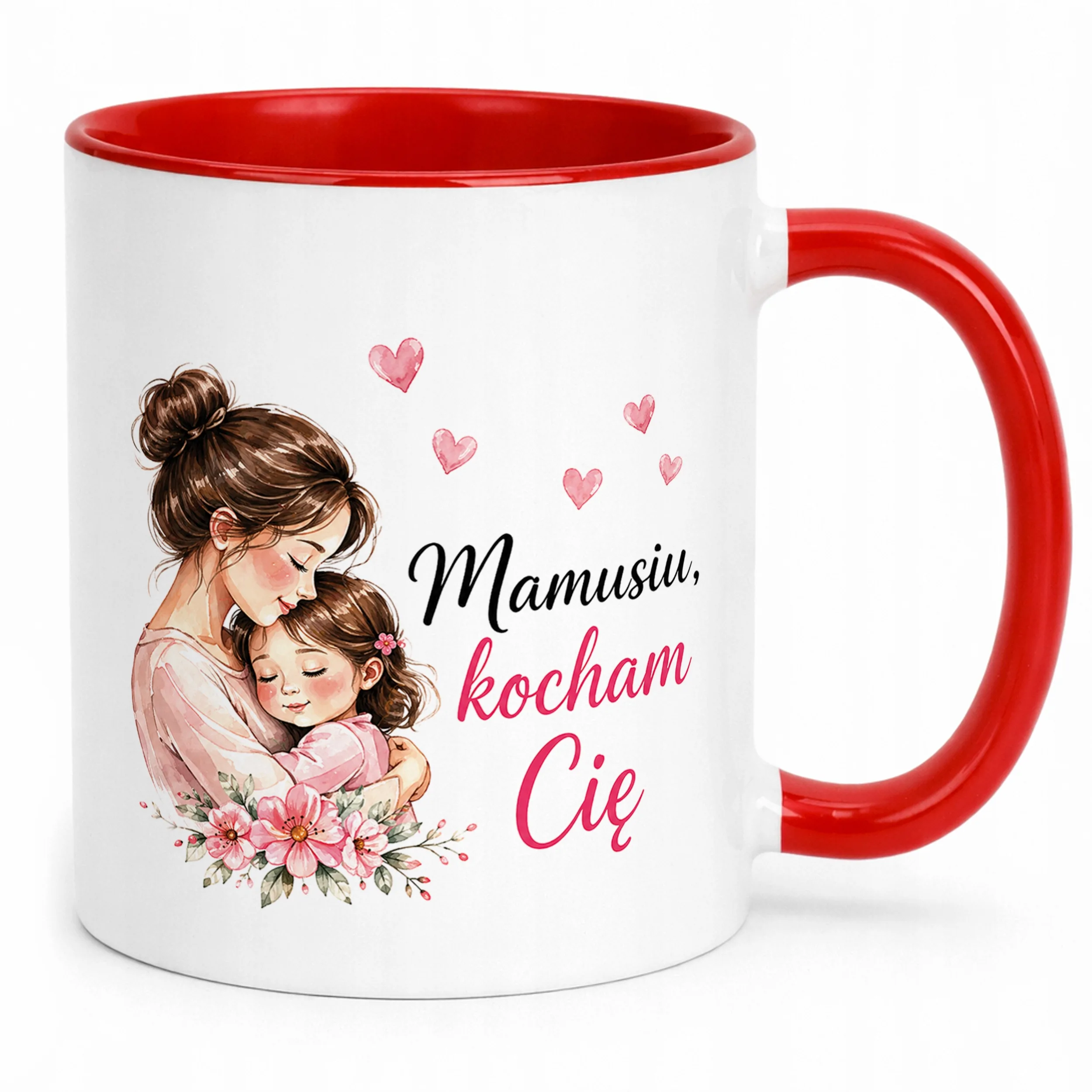 Kubek czerwony prezent dla mamy na Dzień Matki wyjątkowy prezent dla mamy
