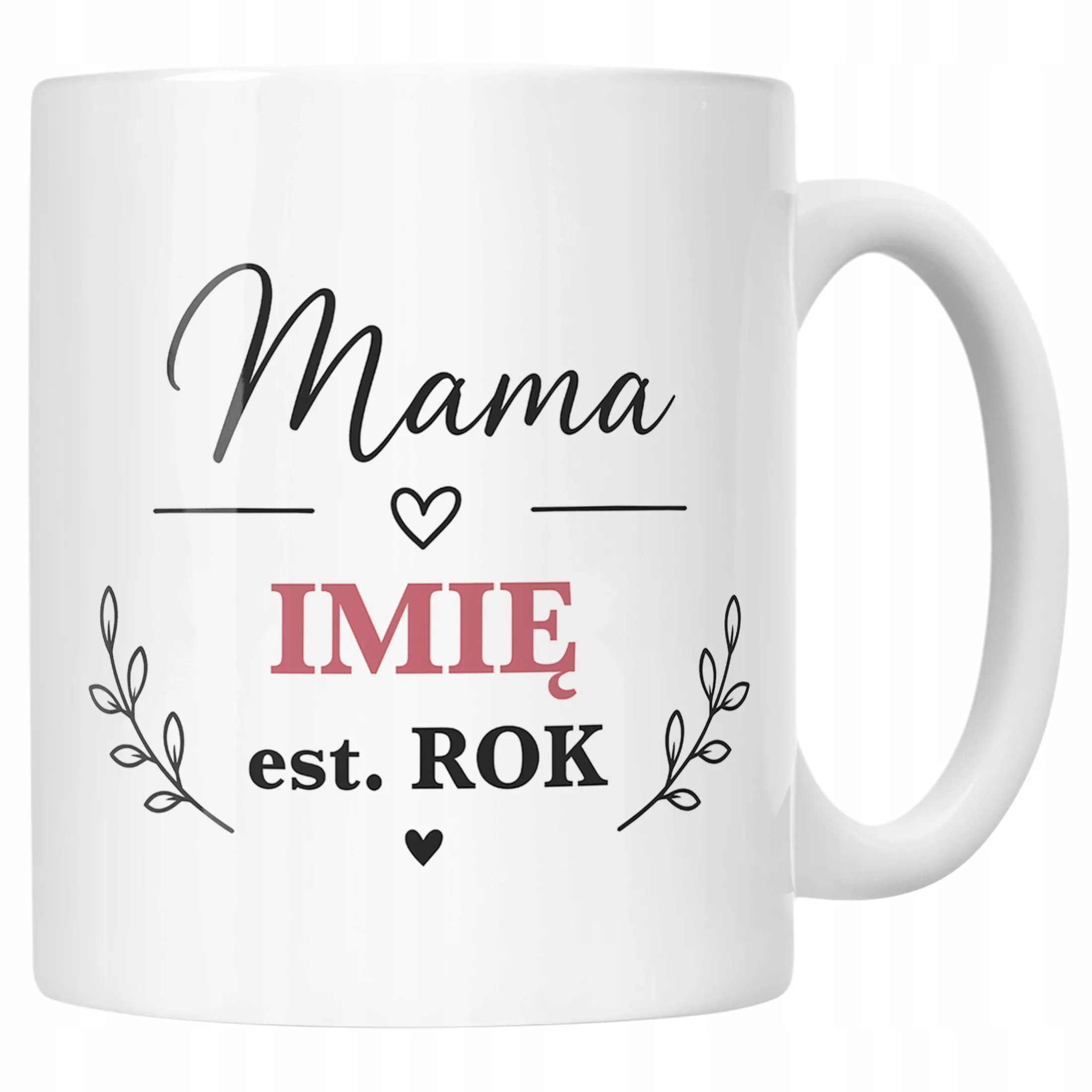 Kubek dla mamy z imieniem rokiem prezent na Dzień Matki wyjątkowy dla mamy