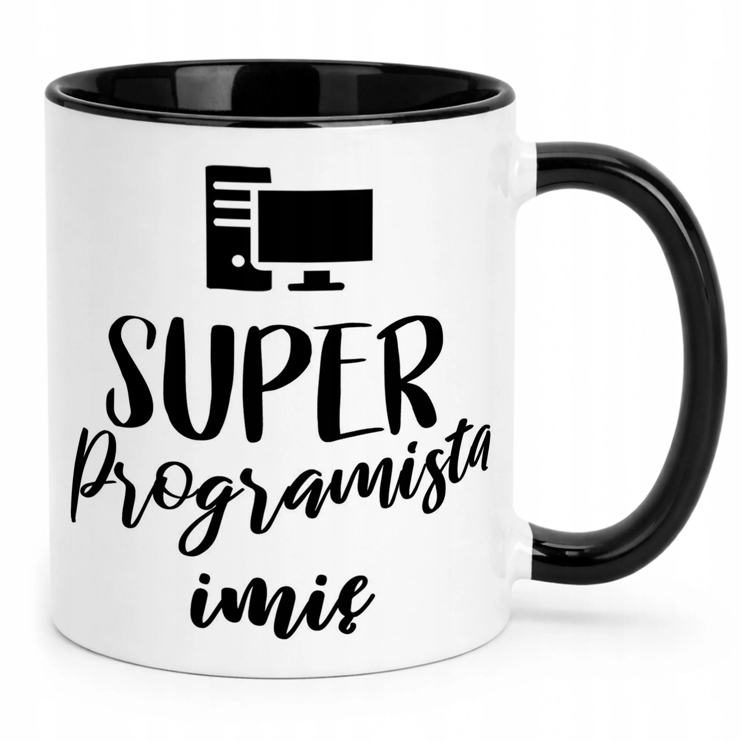 Kubek Czarny Personalizowany Super Programista Prezent Upominek