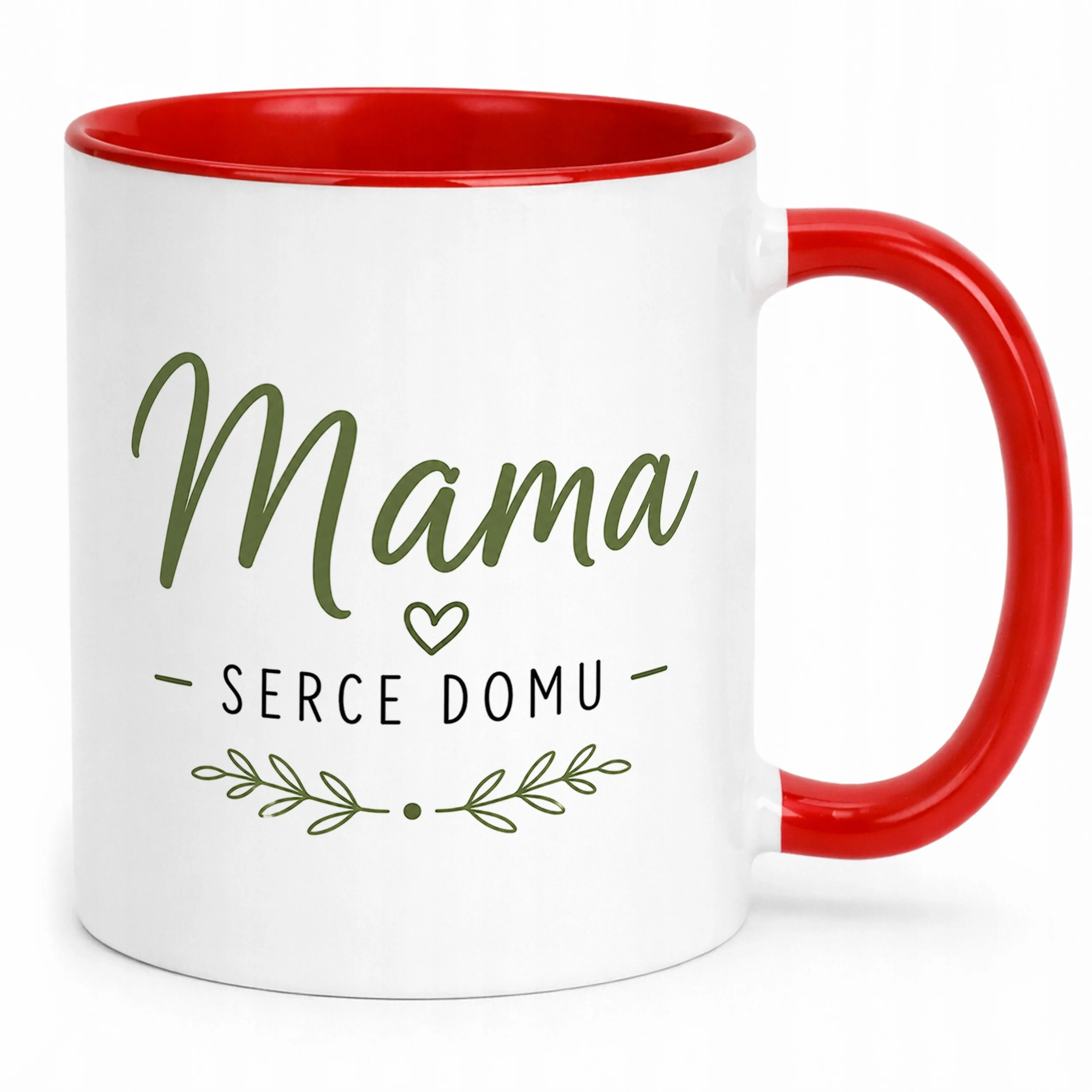 Kubek czerwony dla mamy prezent na Dzień Matki miły upominek dla mamy