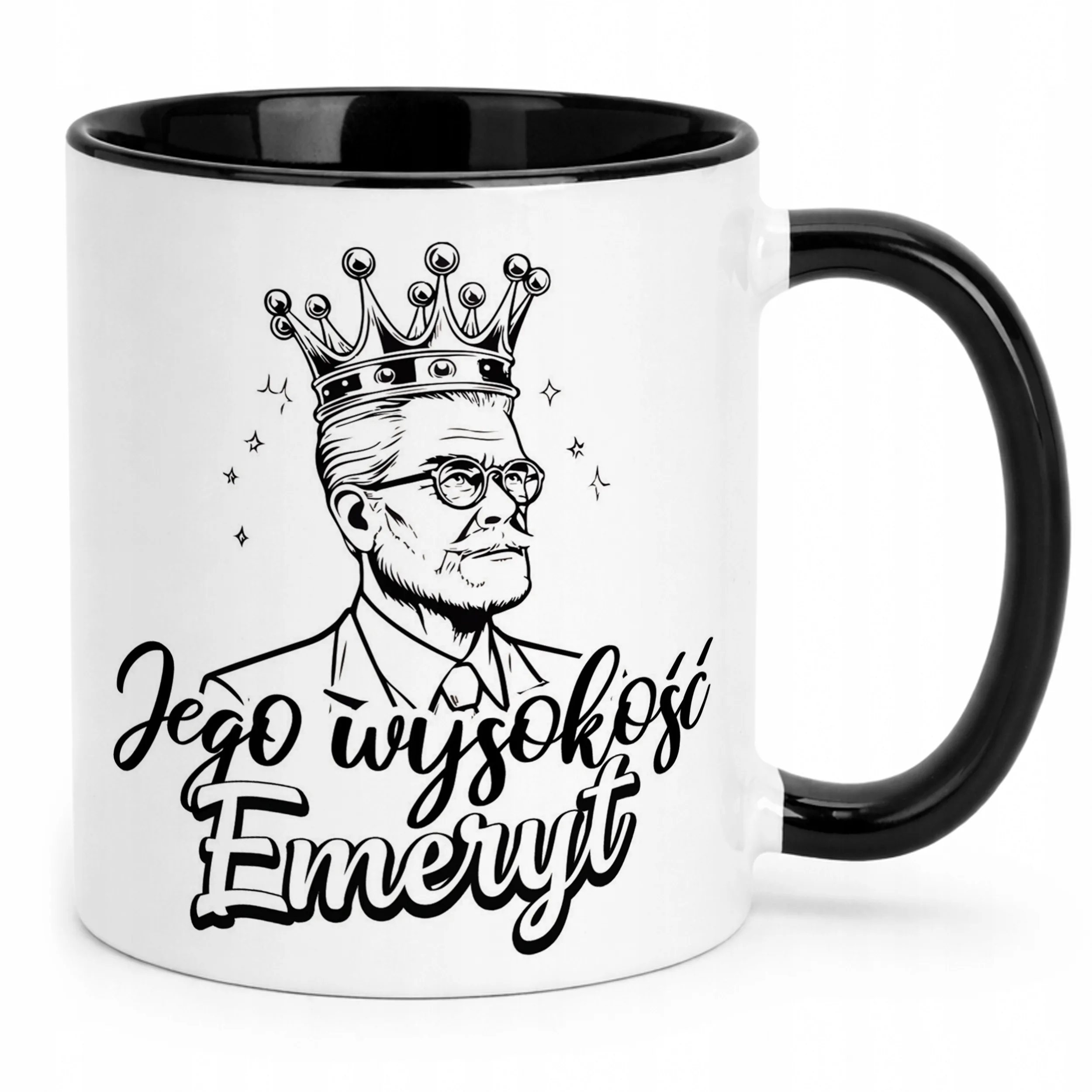 Kubek Czarny Jego Wysokość Emeryt Emerytura Prezent