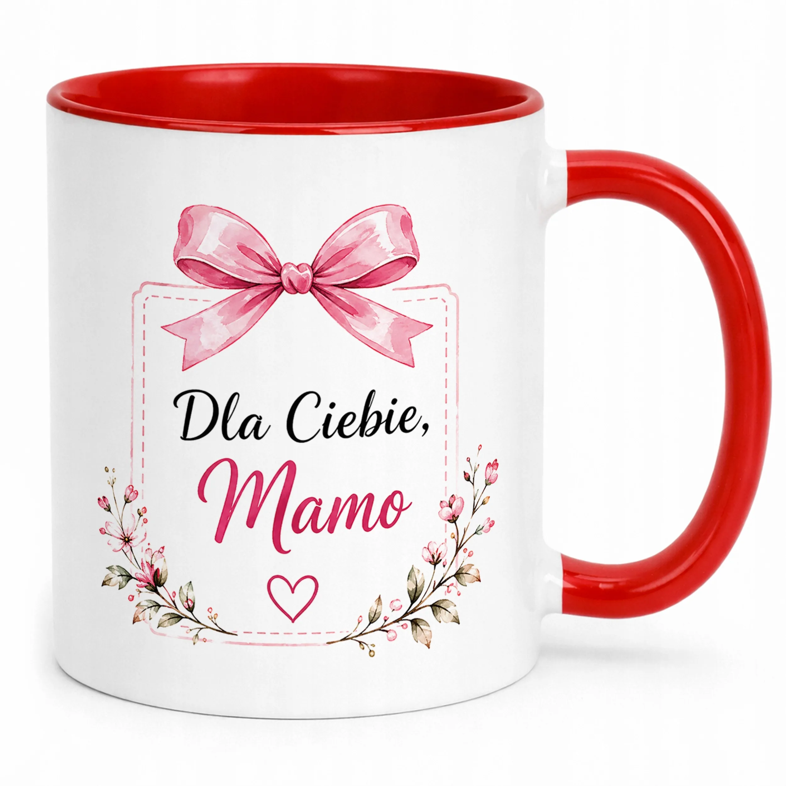 Prezent na Dzień Matki kubek czerwony dla mamy wyjątkowy upominek mamy