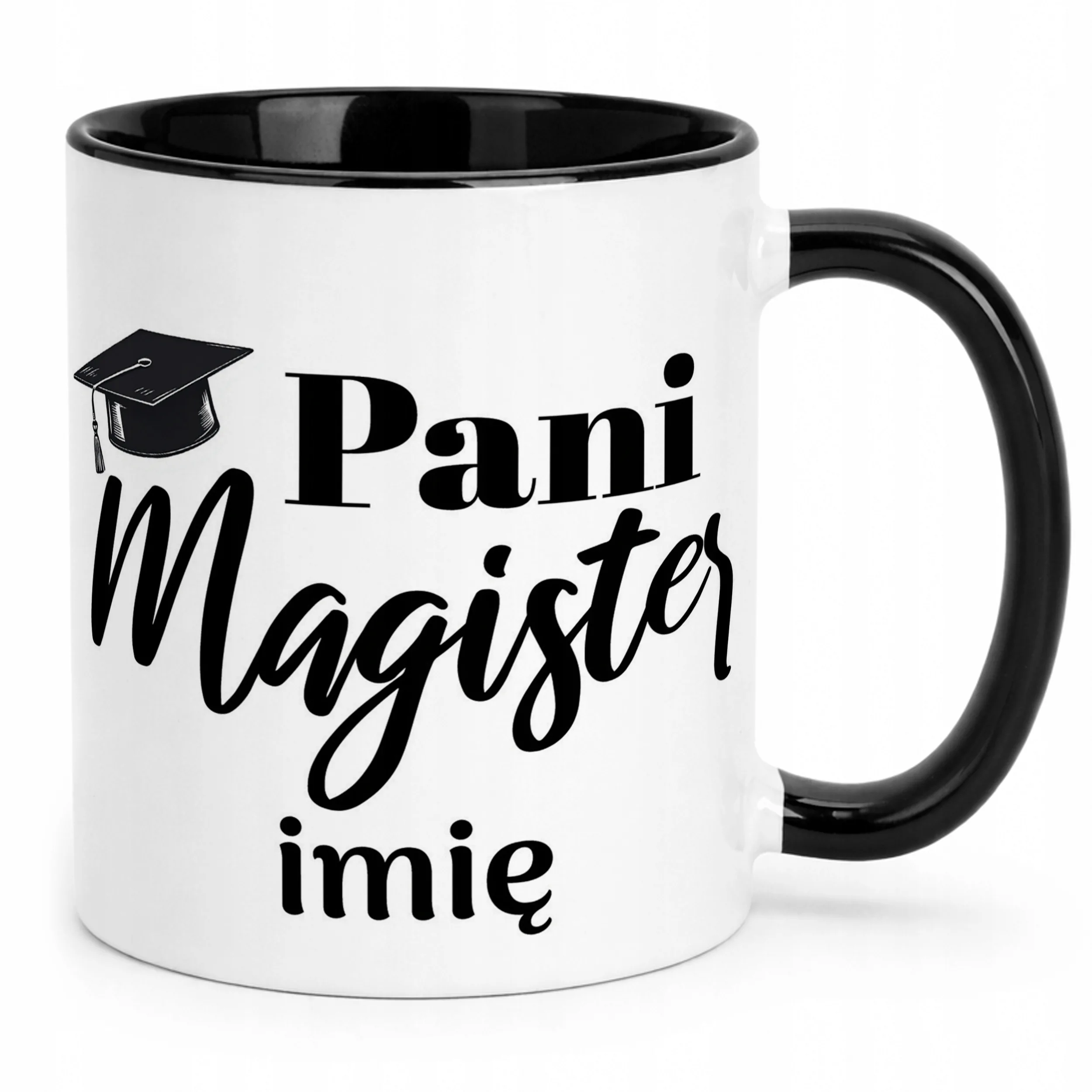 Kubek Czarny Personalizowany Pani Magister Prezent Upominek