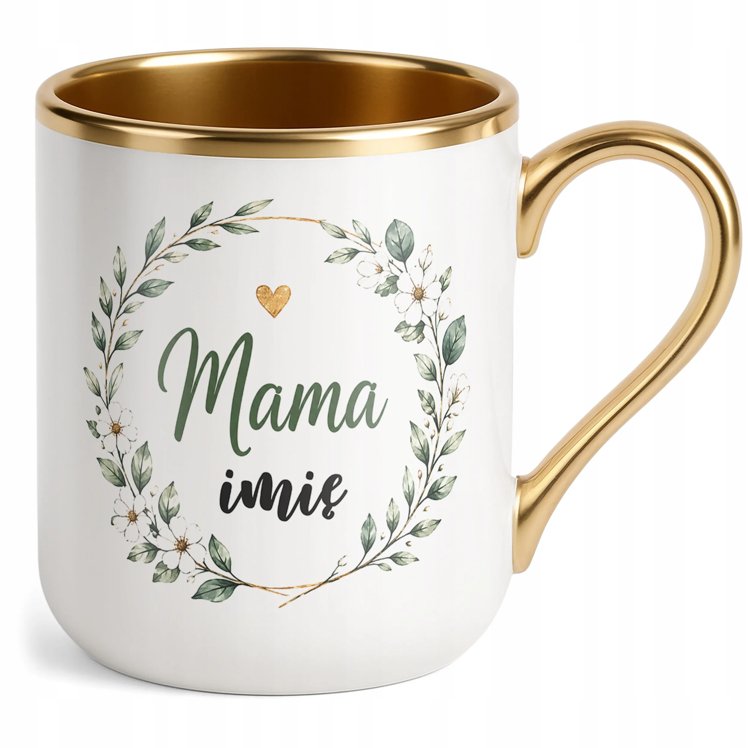 Kubek premium złoty personalizowany dla mamy prezent Dzień Matki
