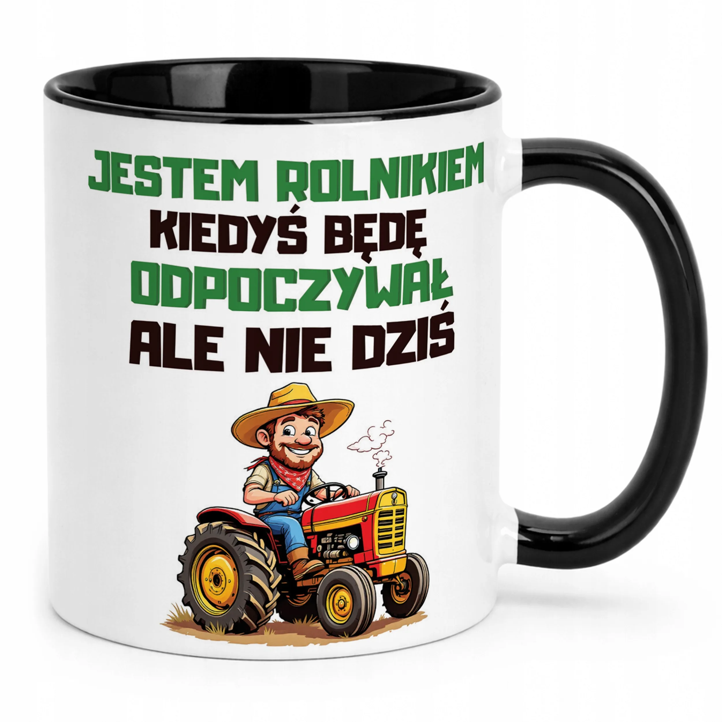 Kubek Czarny Rolnik Dla Rolnika Traktor Zabawny Prezent Upominek