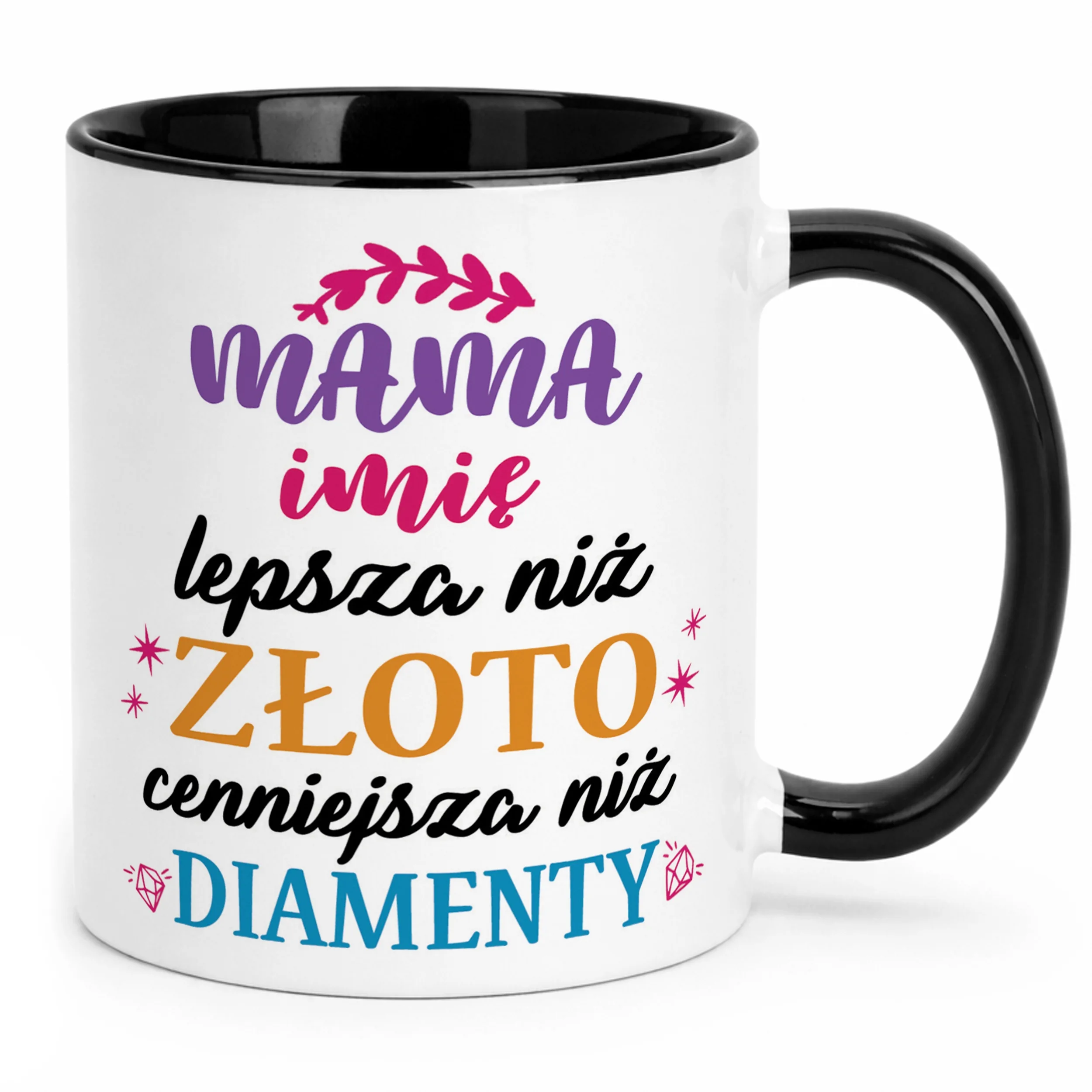 Kubek Czarny Personalizowany Dzień Matki Dla Mamy Prezent Upominek