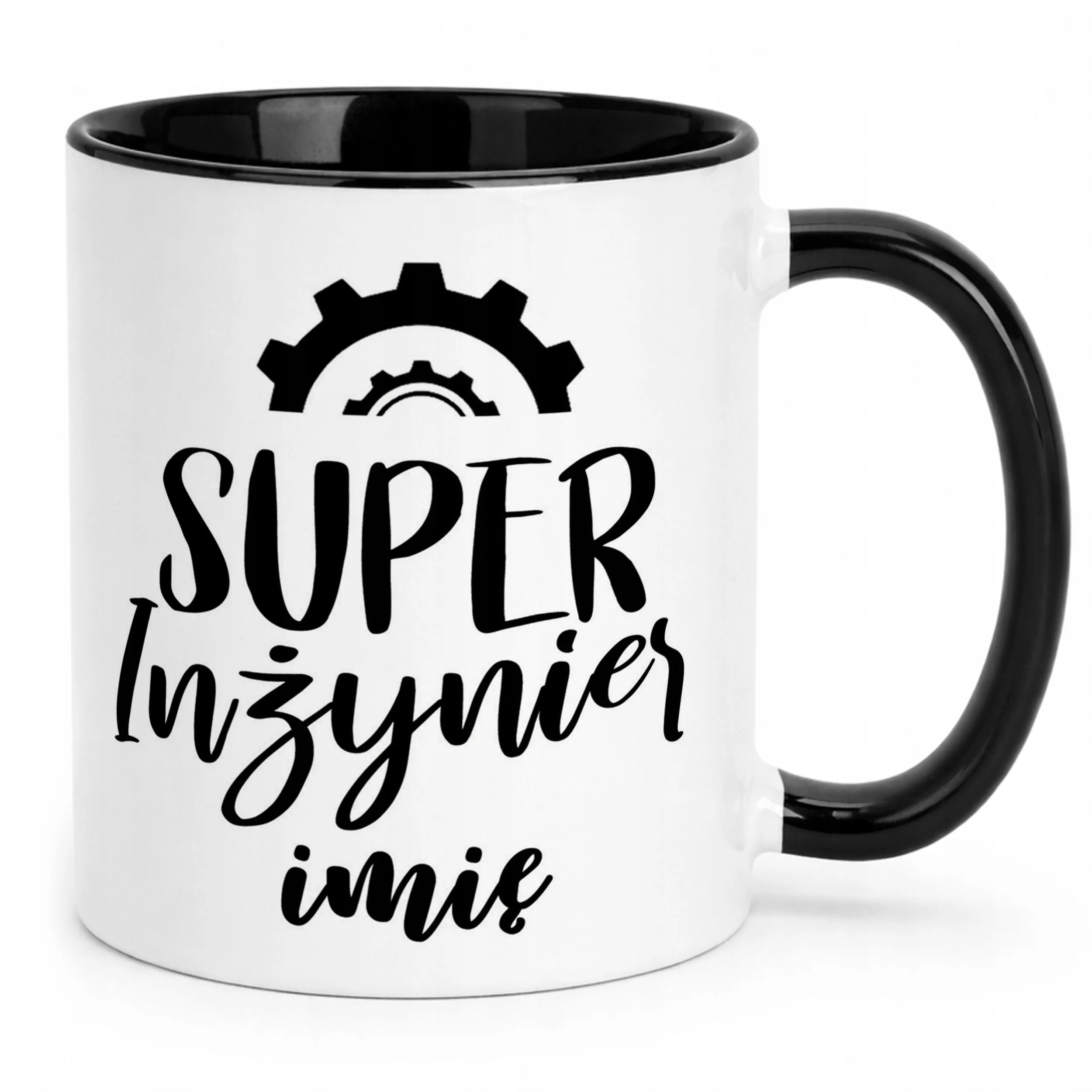Kubek Czarny Personalizowany Super Inżynier Prezent Upominek