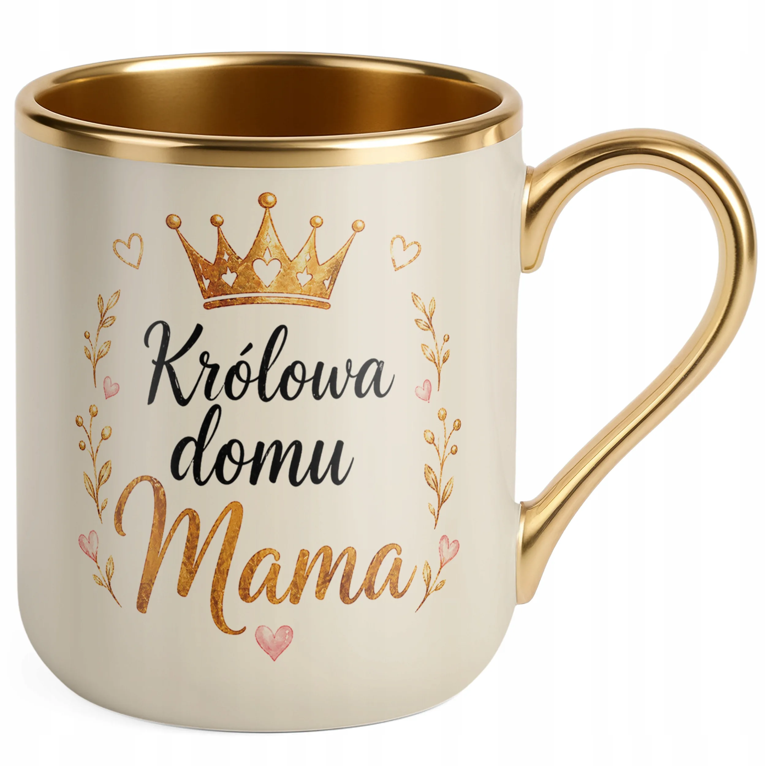 Kubek premium złoty ecru prezent dla mamy na Dzień Matki prezent dla mamy