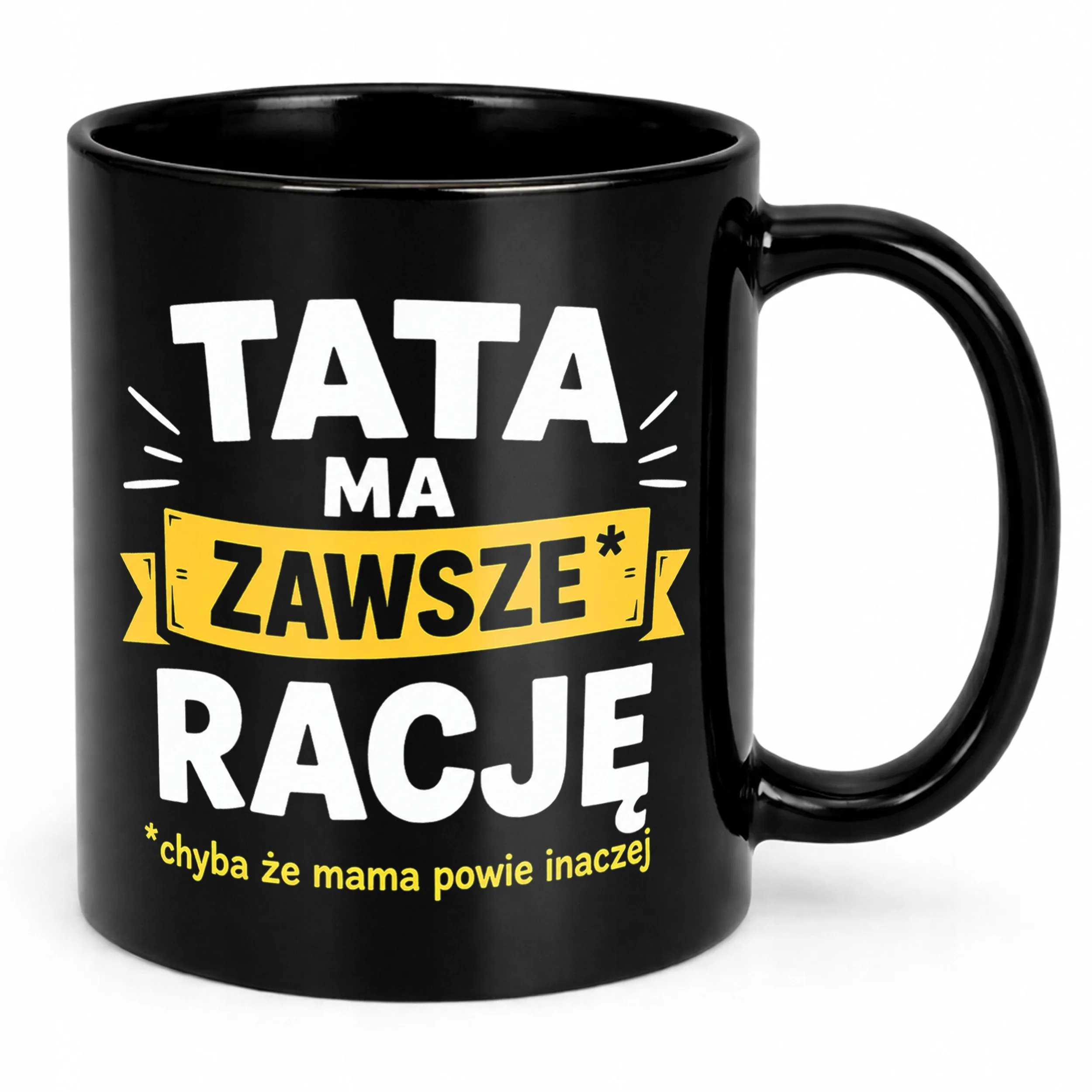 Kubek czarny dla taty prezent na Dzień Ojca praktyczny miły upominek