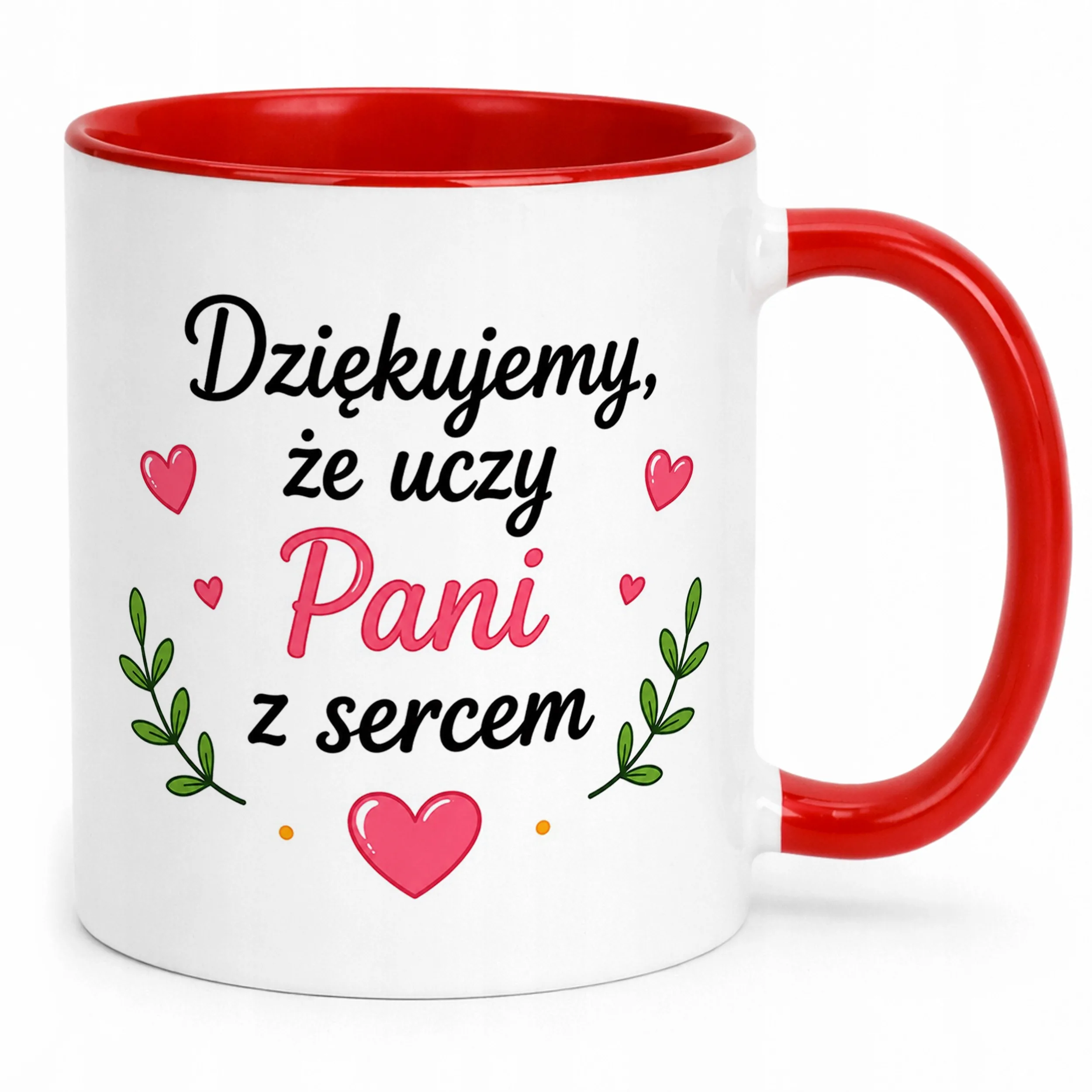 Kubek Czerwony Dzień Nauczyciela Dla Nauczycielki Prezent Upominek