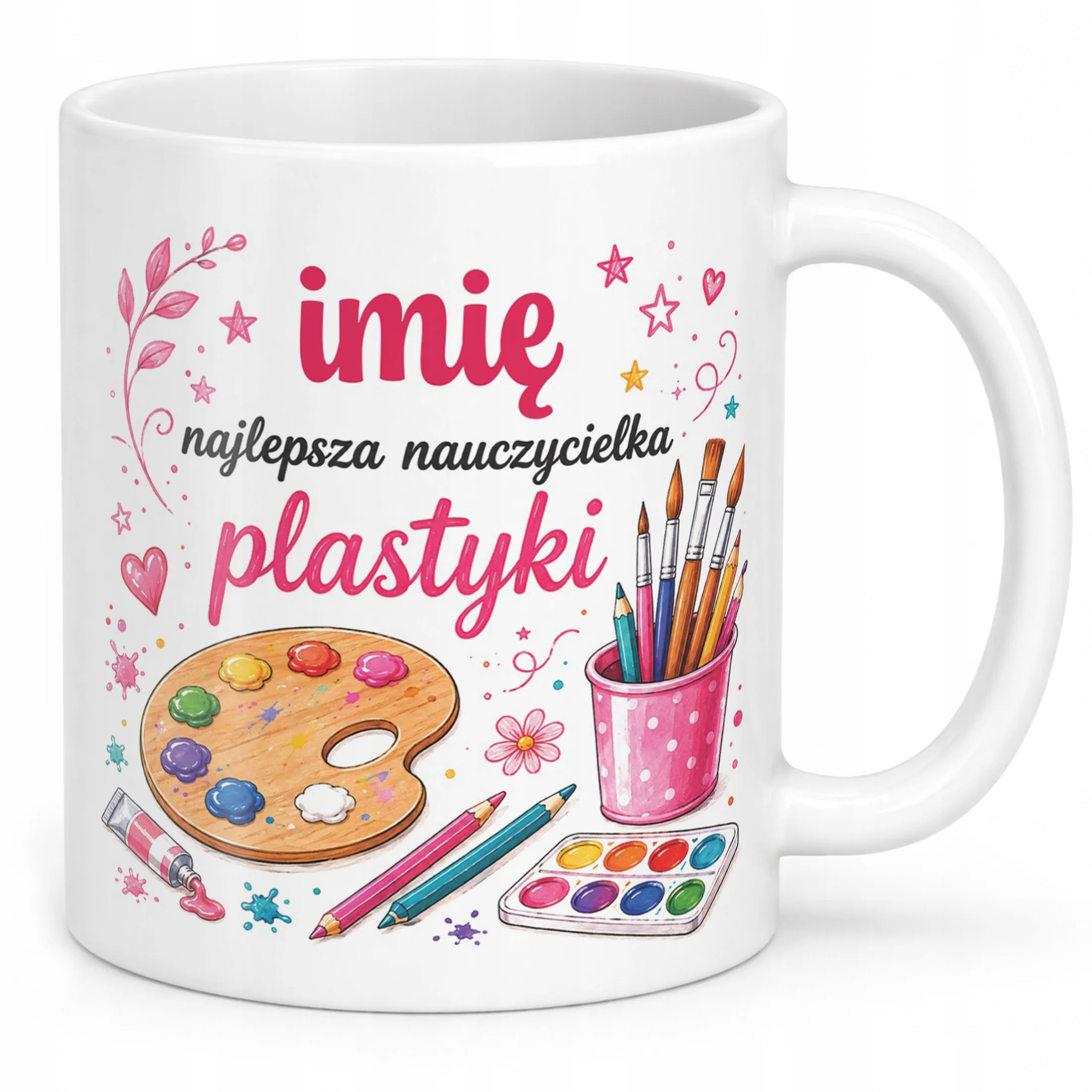 Kubek z Imieniem Dzień Nauczyciela Zakończenie Roku Plastyka Prezent