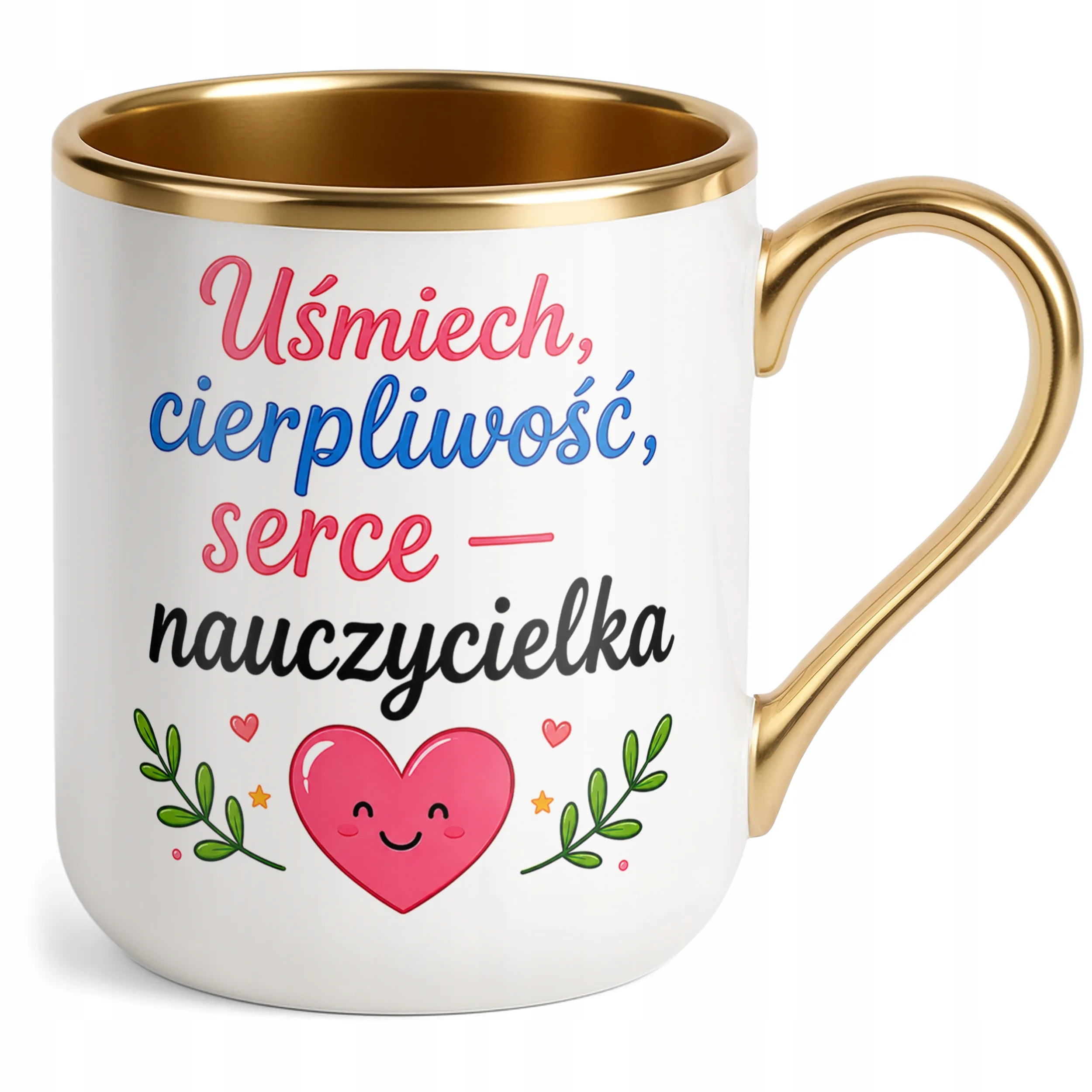 Kubek Premium Złoty Dzień Nauczyciela Dla Nauczycielki Prezent Upominek