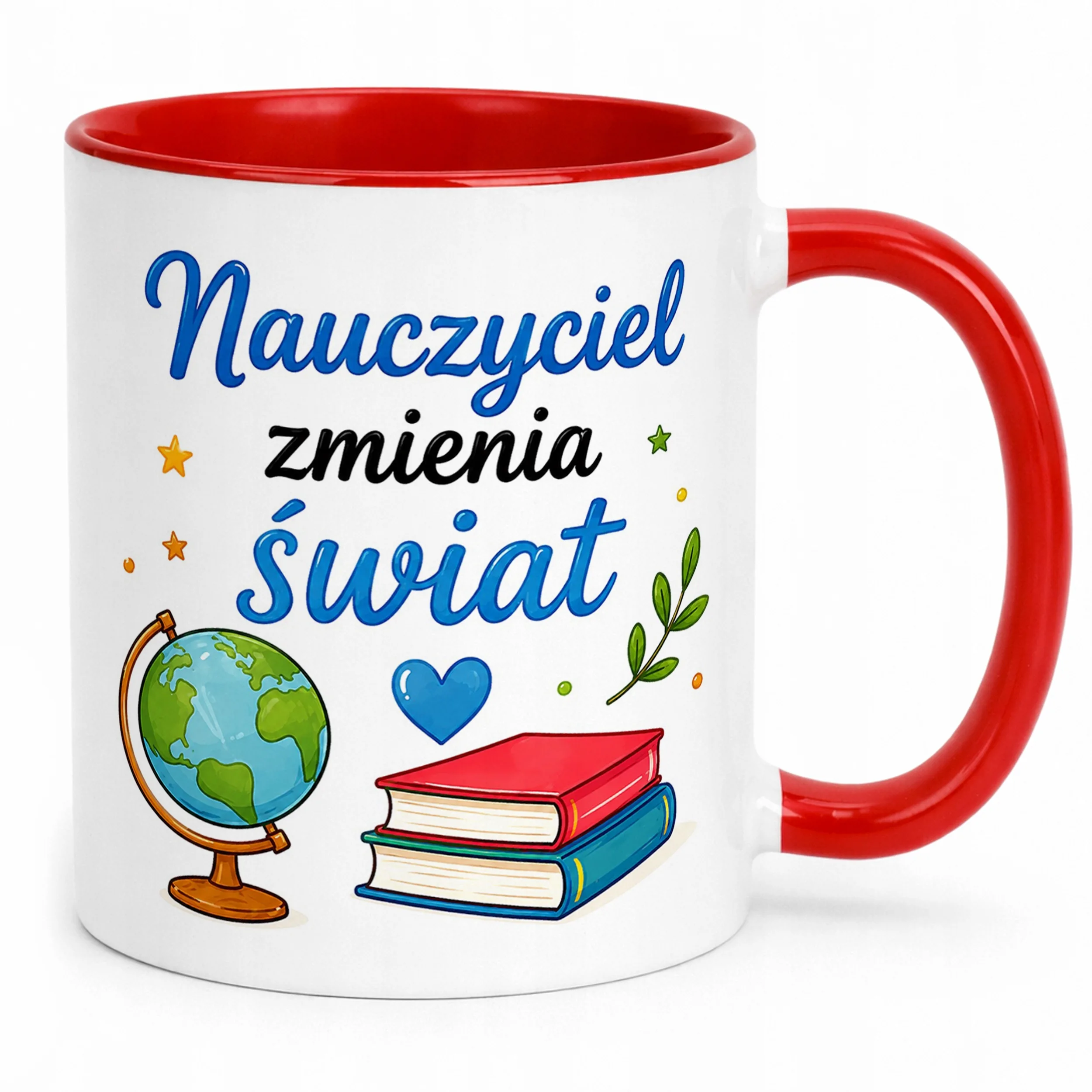 Kubek Czerwony Dzień Nauczyciela Dla Nauczyciela Prezent Upominek